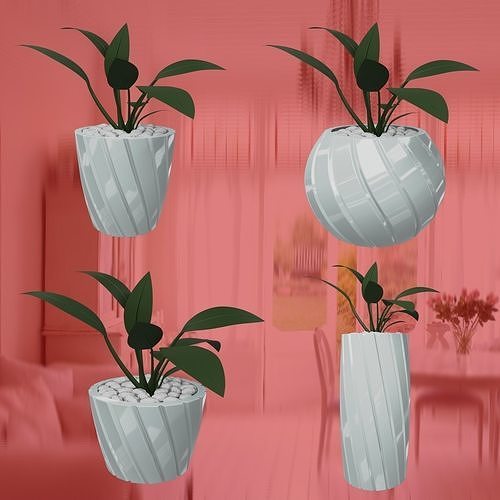 Abstract Planters Lines Flowerpot Pot 3D print model