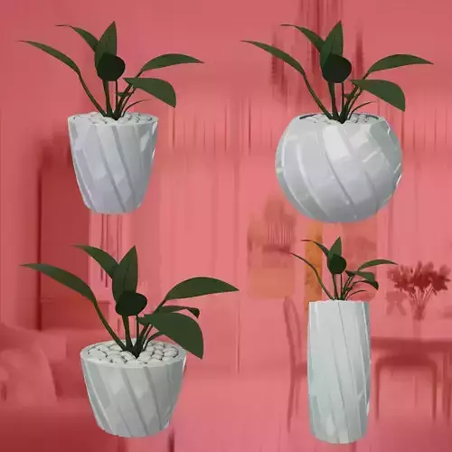 Abstract Planters Lines Flowerpot Pot