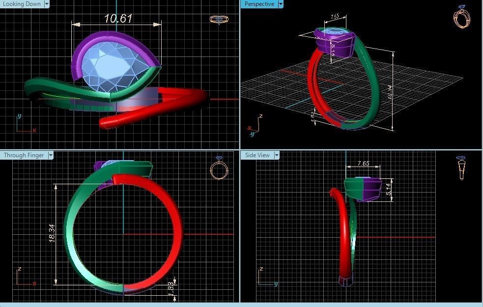 Rings collection 3D Print 3D print model 3D model gold ring w... _6