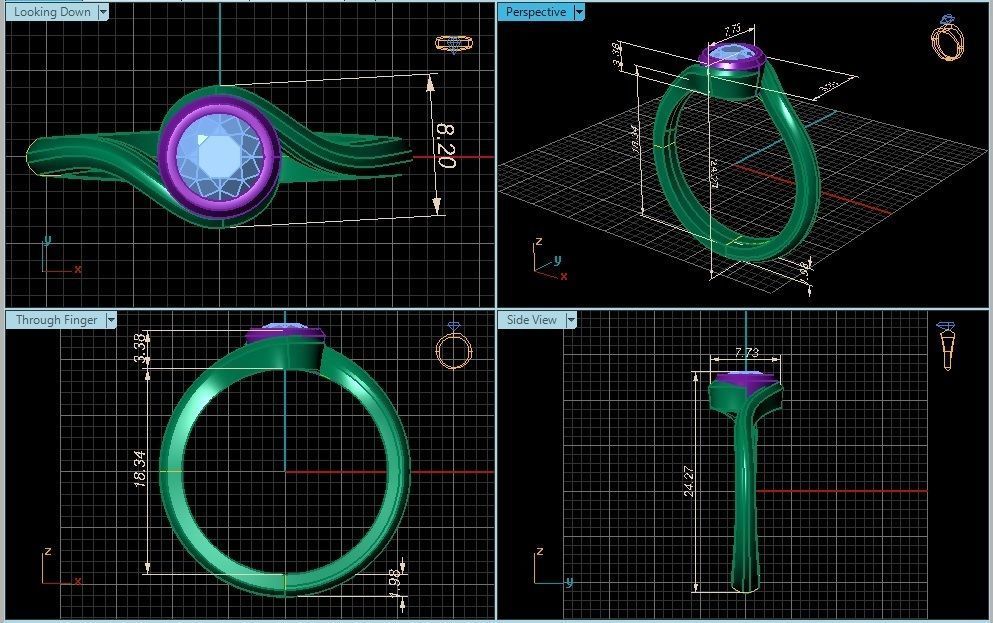 Rings collection 3D Print 3D print model 3D model gold ring w... _9
