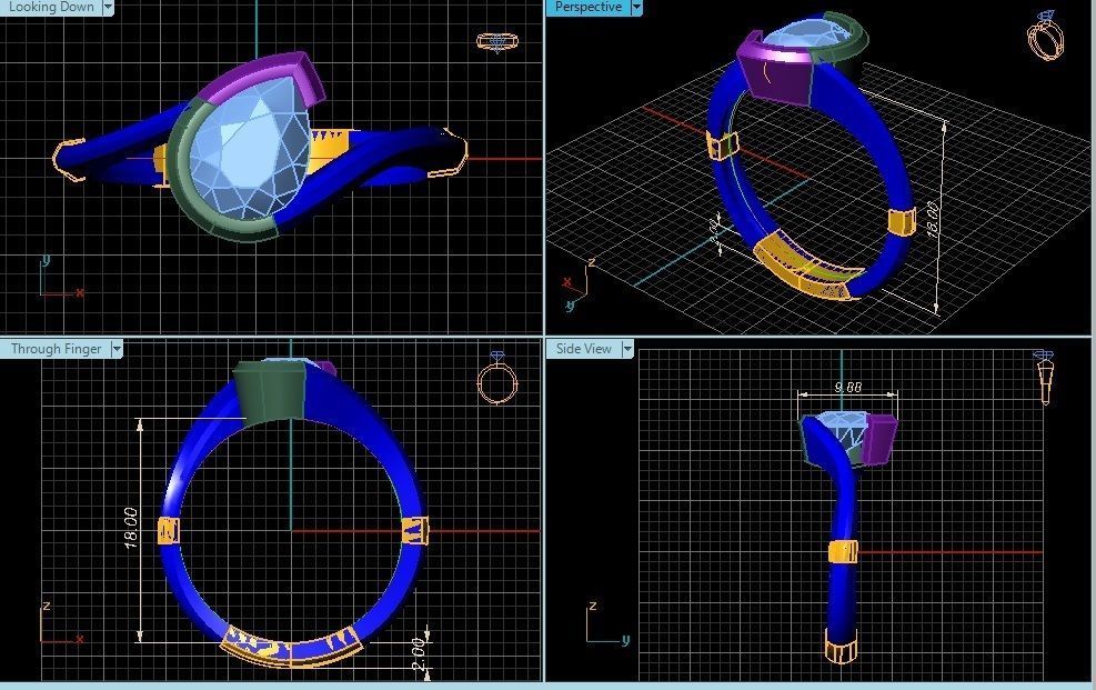Rings collection 3D Print 3D print model 3D model gold ring w... _7