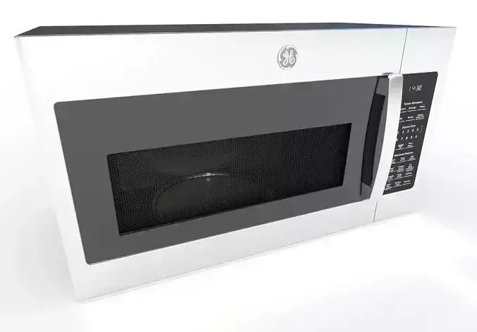GE Over-the-Range Sensor Microwave Oven 3d Model Stainless Steel