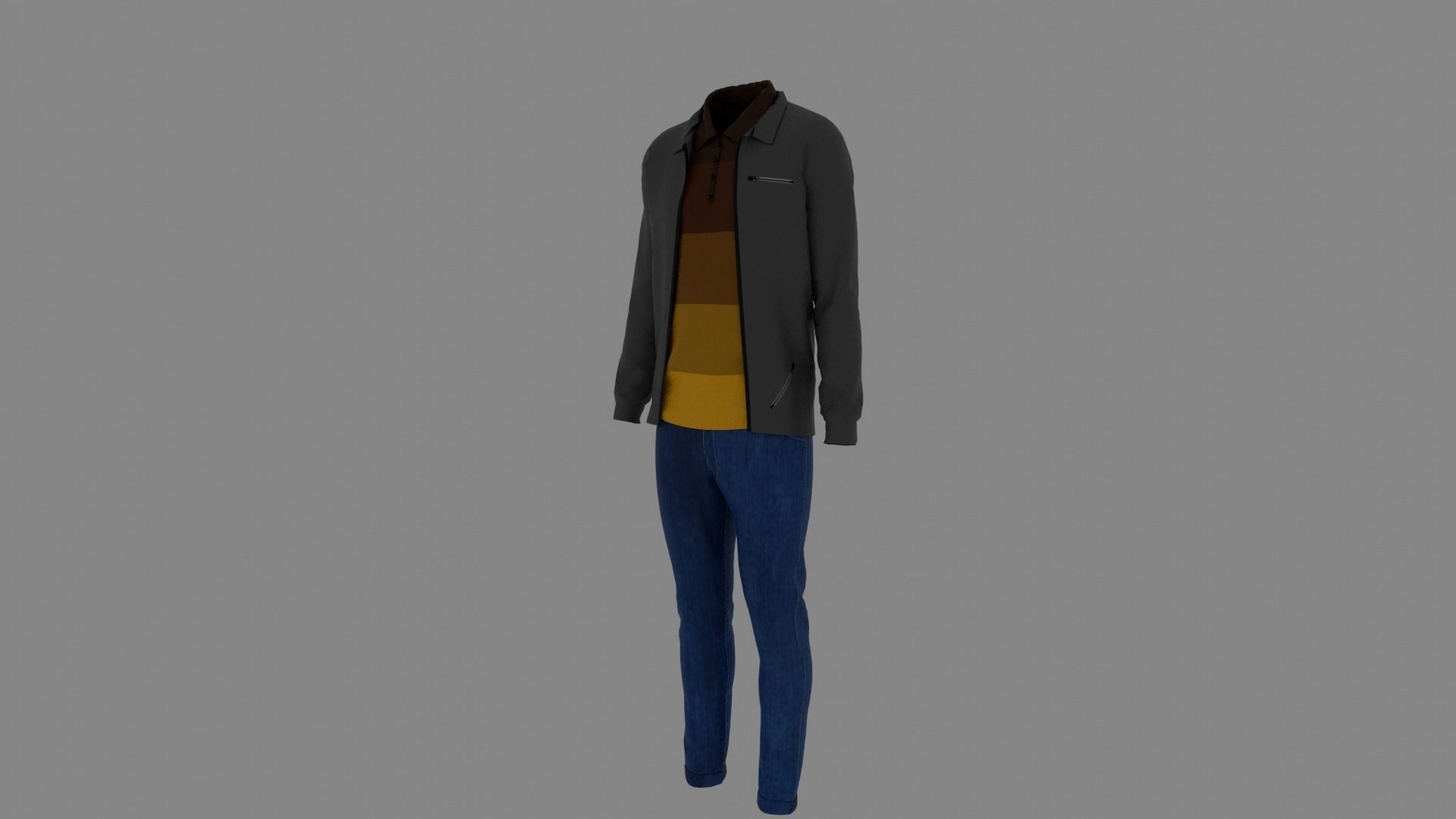 Man Clothes Low-poly 3D model_1