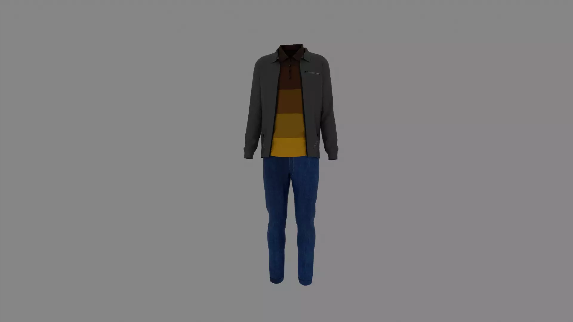 Man Clothes Low-poly 3D model_0