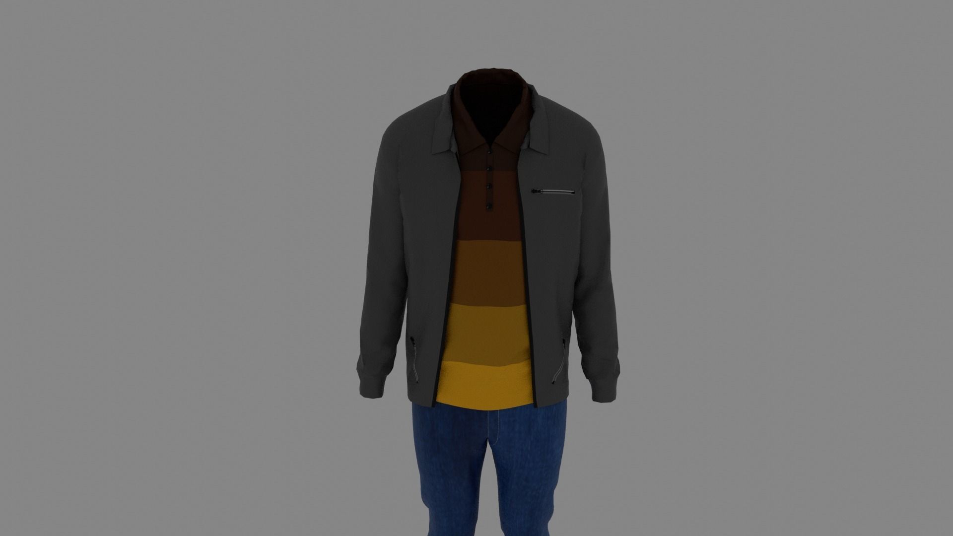 Man Clothes Low-poly 3D model_3
