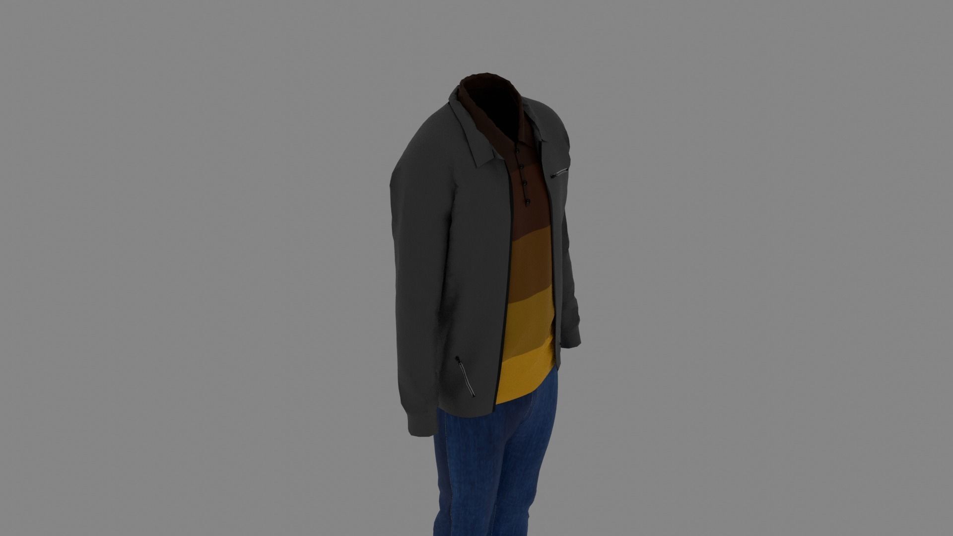 Man Clothes Low-poly 3D model_5