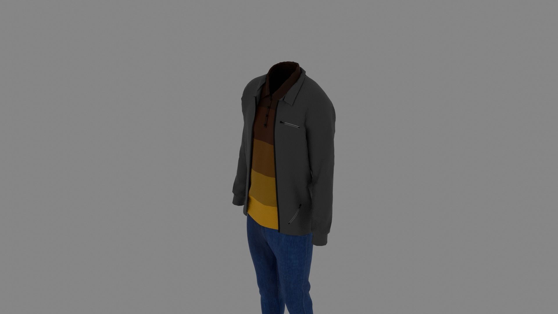 Man Clothes Low-poly 3D model_4