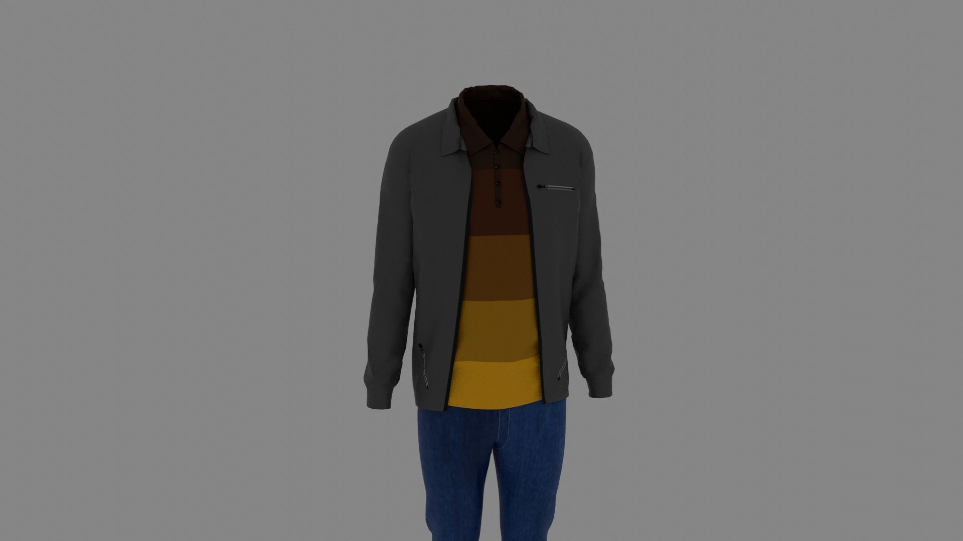 Man Clothes Low-poly 3D model_6