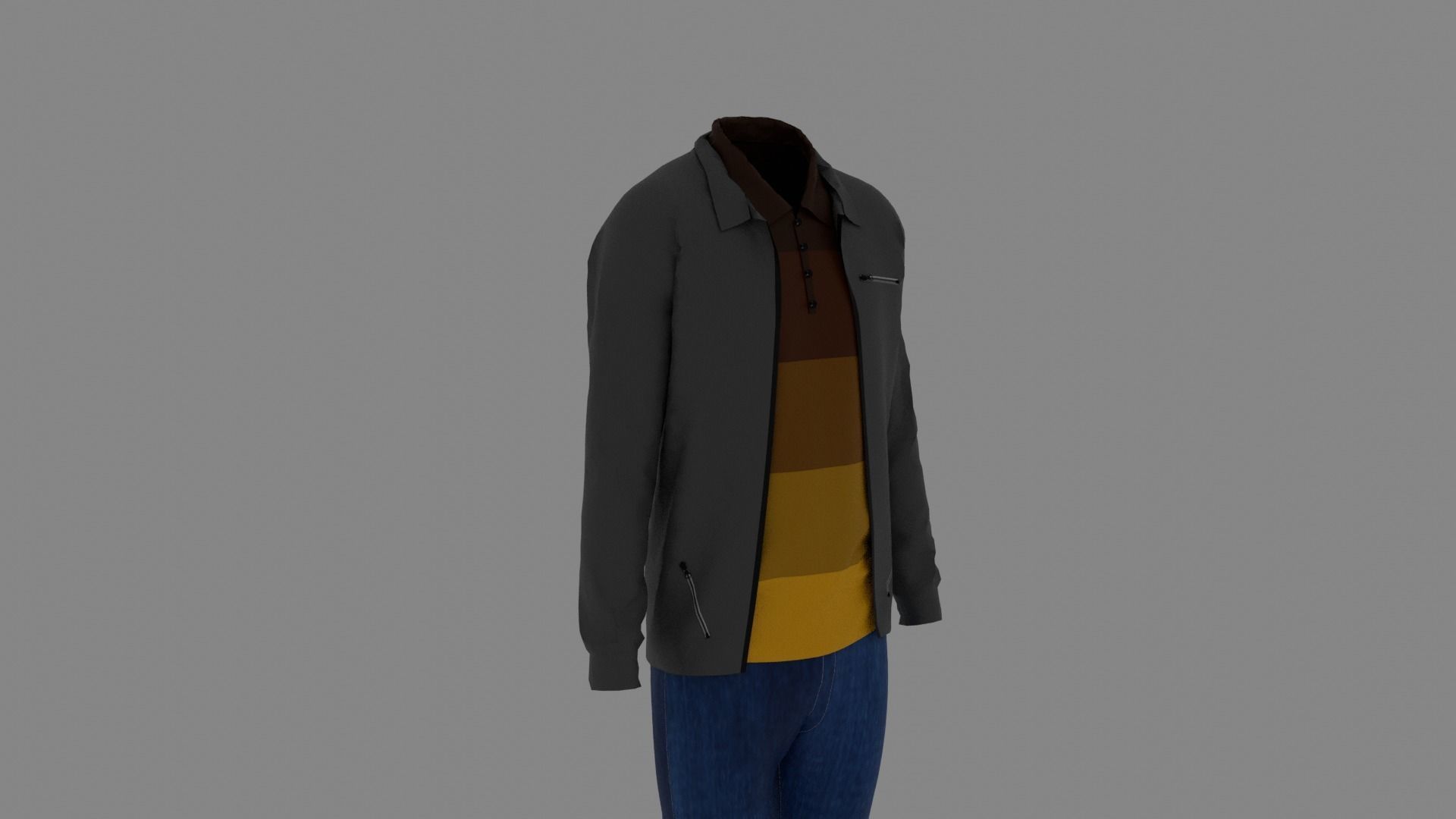 Man Clothes Low-poly 3D model_2