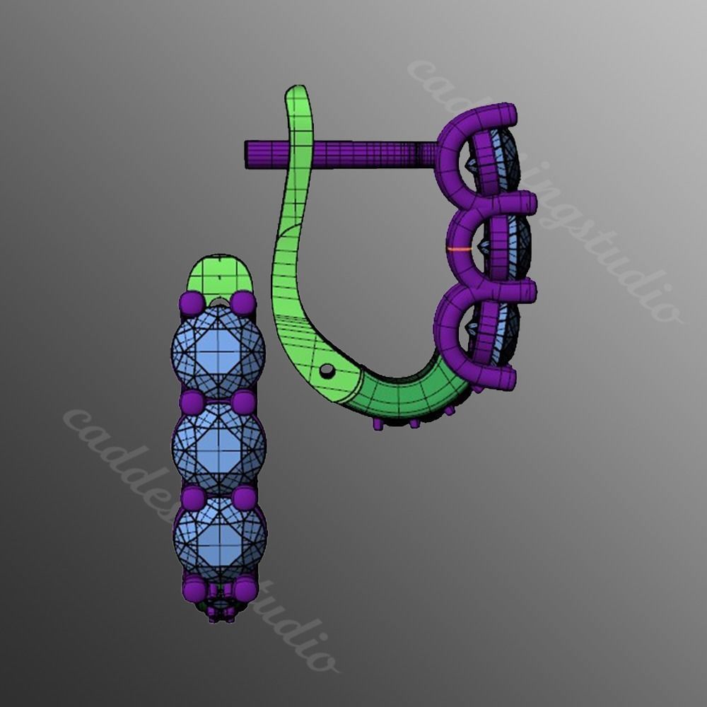 Earrings rk7 3D print model_2