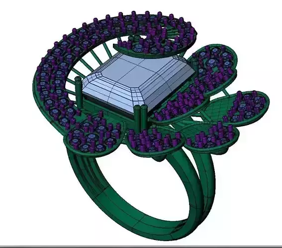 ARTIST amethyst ring 3D print model
