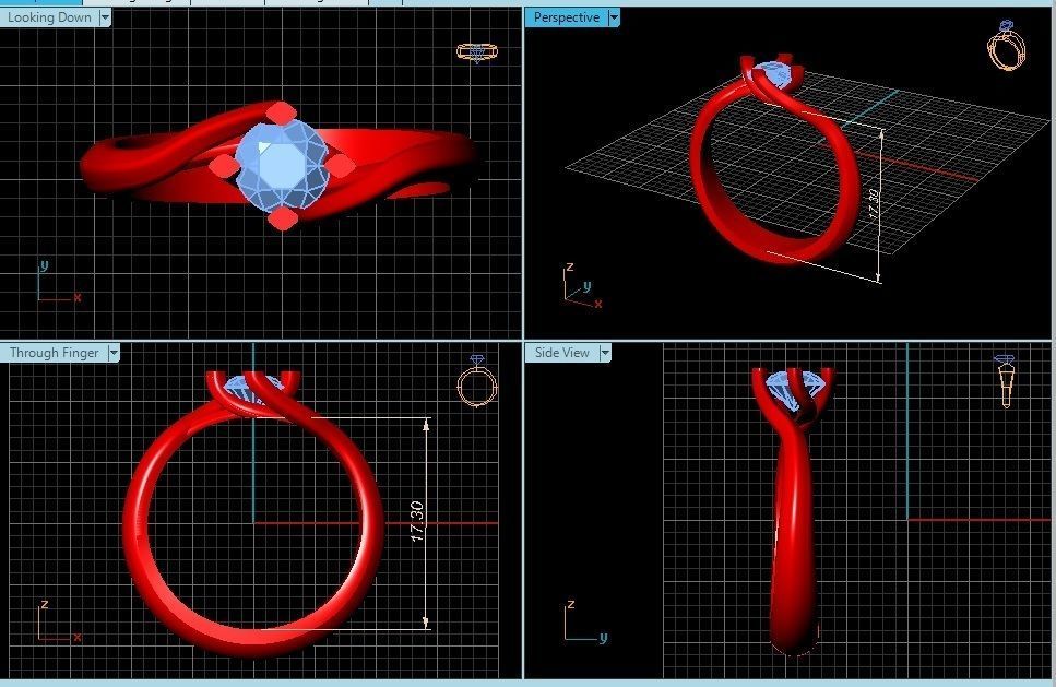 Rings collection 3D Print 3D print model 3D model four differ... _1