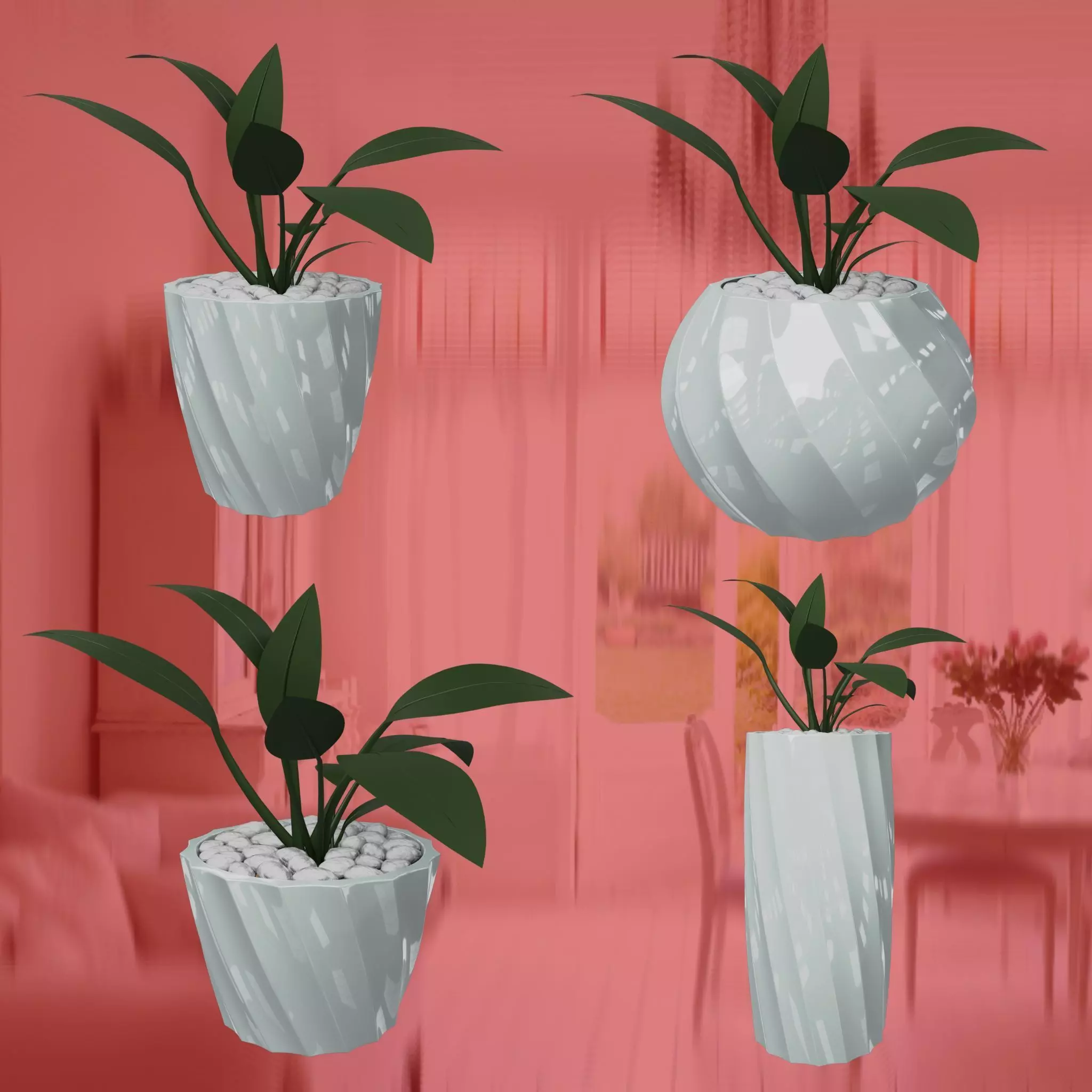Abstract Planters Lines - 2 Flowerpot Pot 3D print model