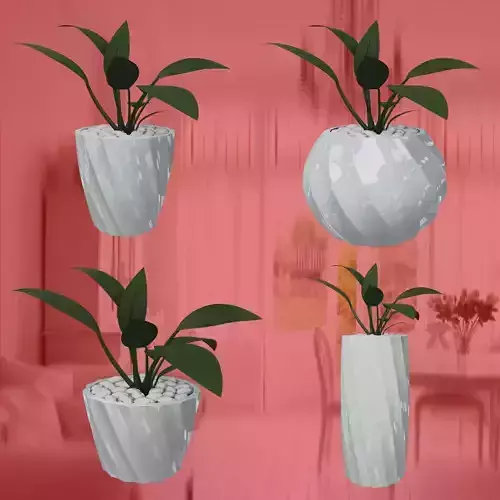 Abstract Planters Lines - 2 Flowerpot Pot
