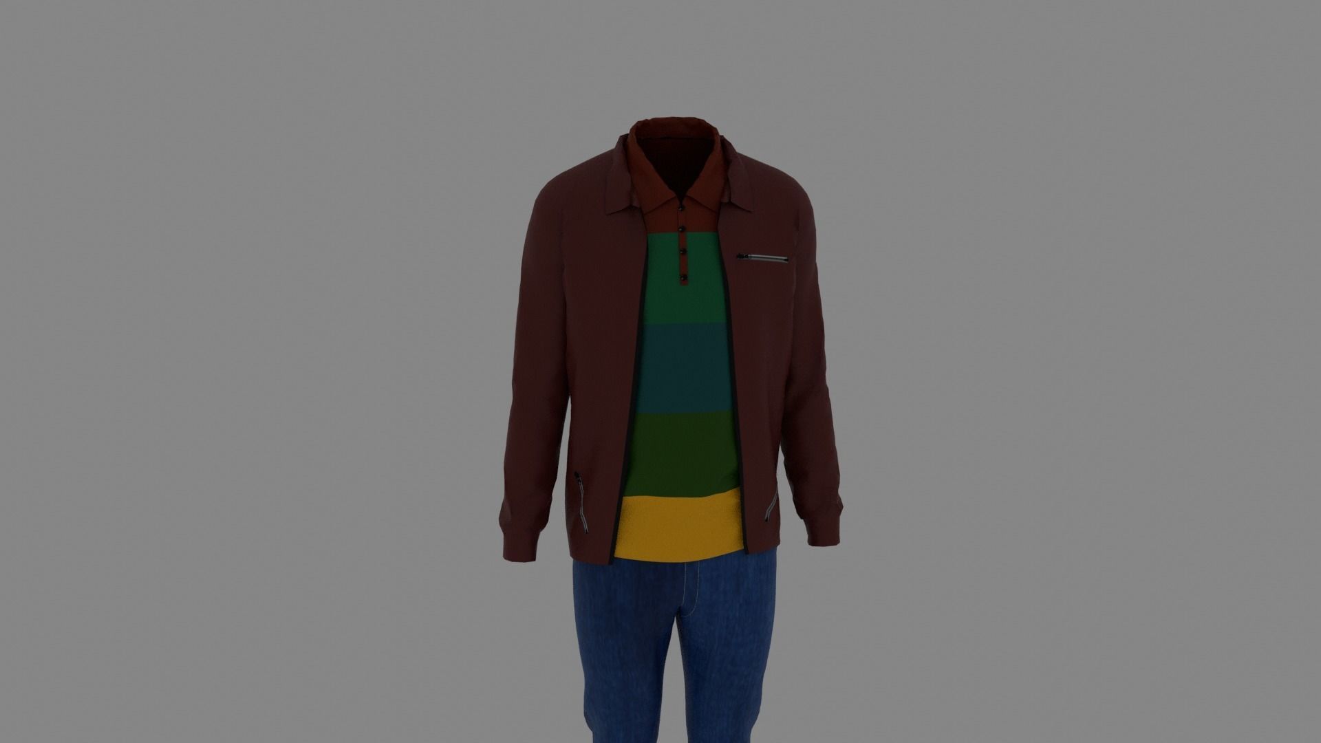 Man Clothes Low-poly 3D model_6