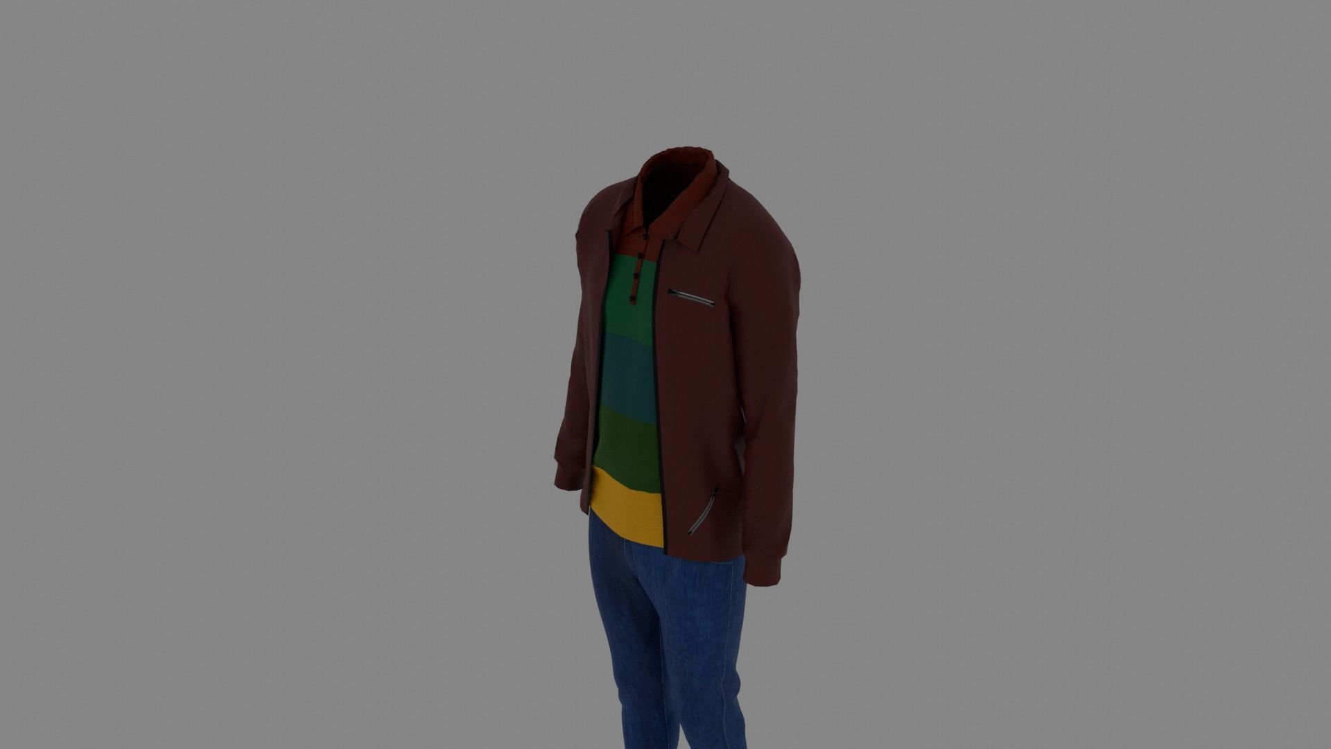 Man Clothes Low-poly 3D model_4