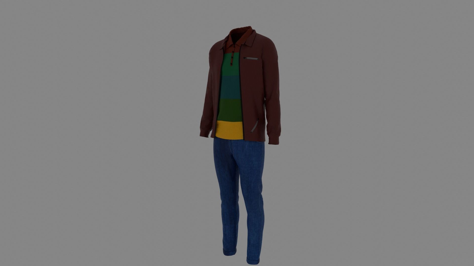Man Clothes Low-poly 3D model_1