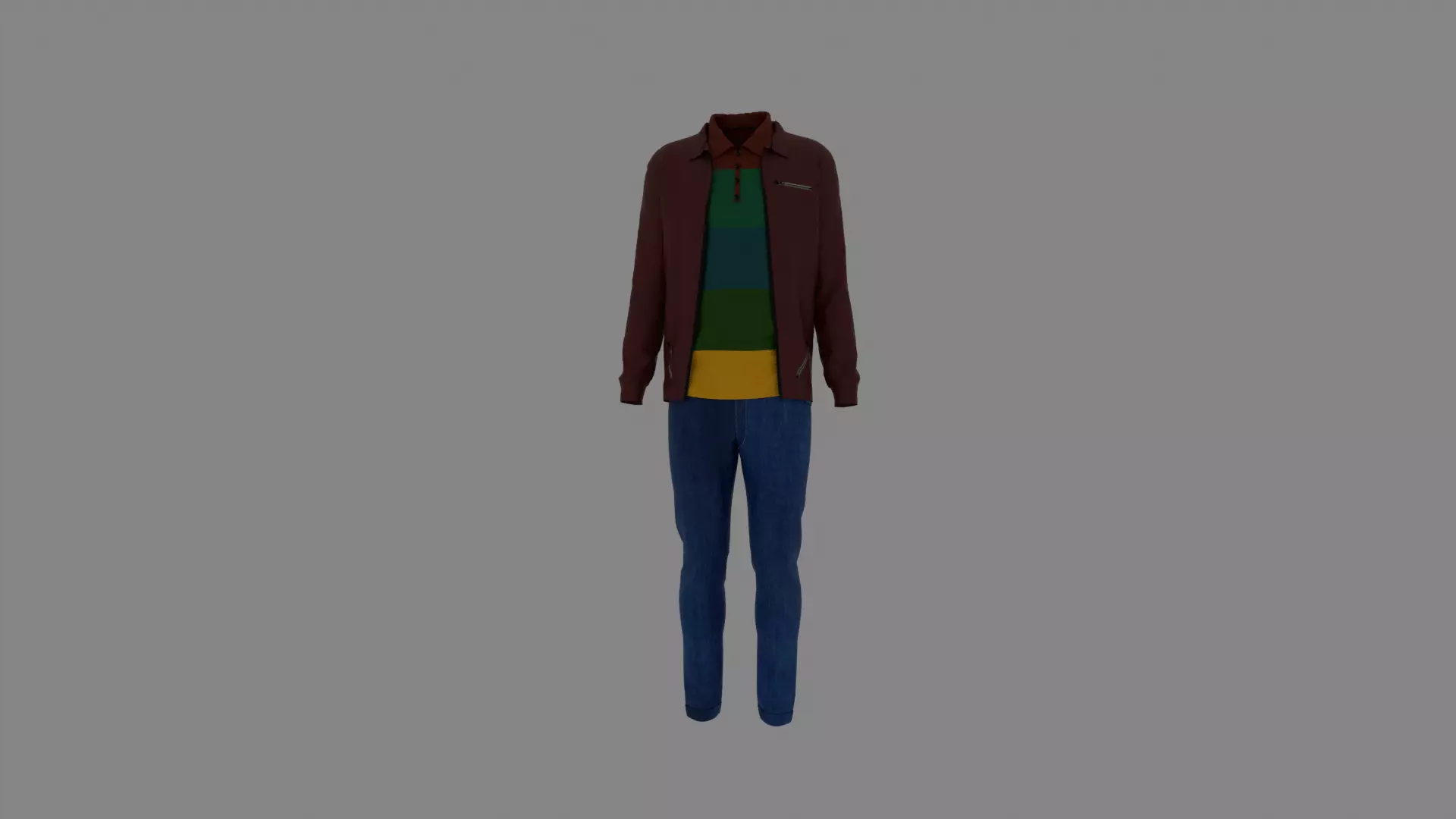 Man Clothes Low-poly 3D model_0