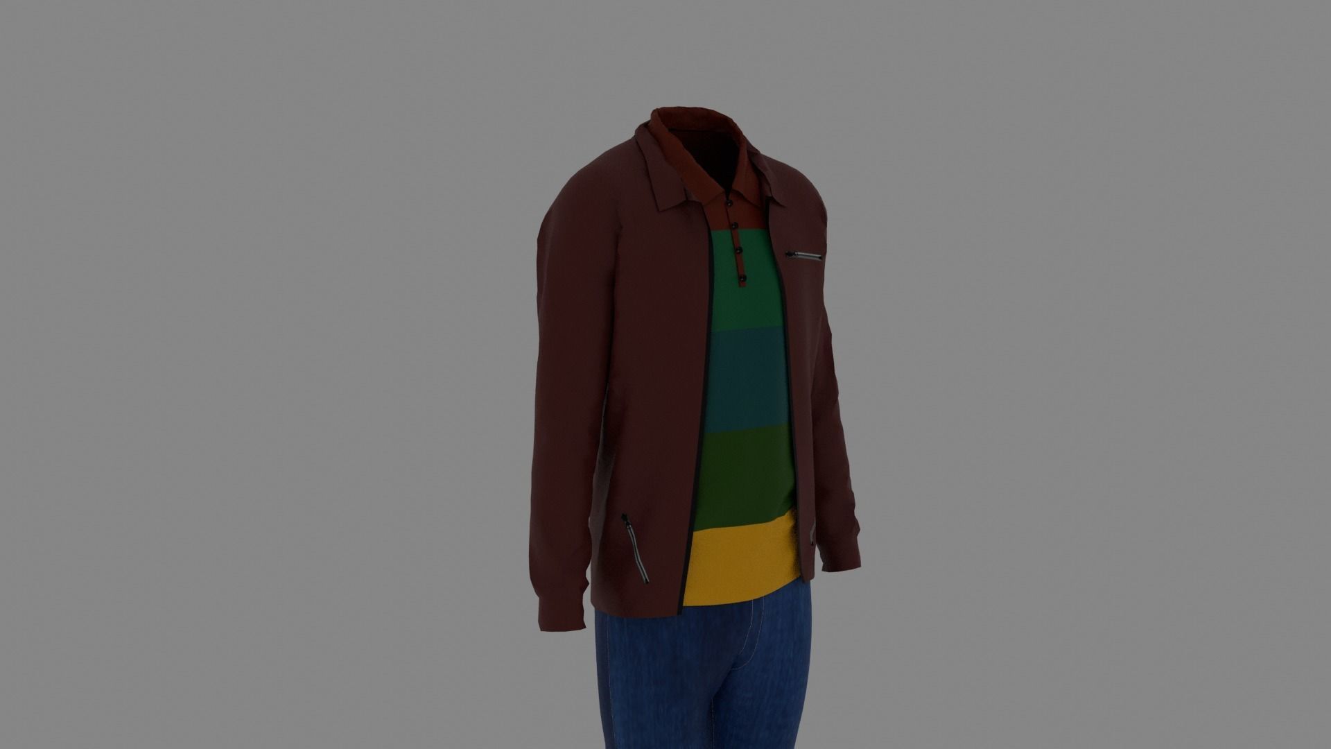 Man Clothes Low-poly 3D model_2