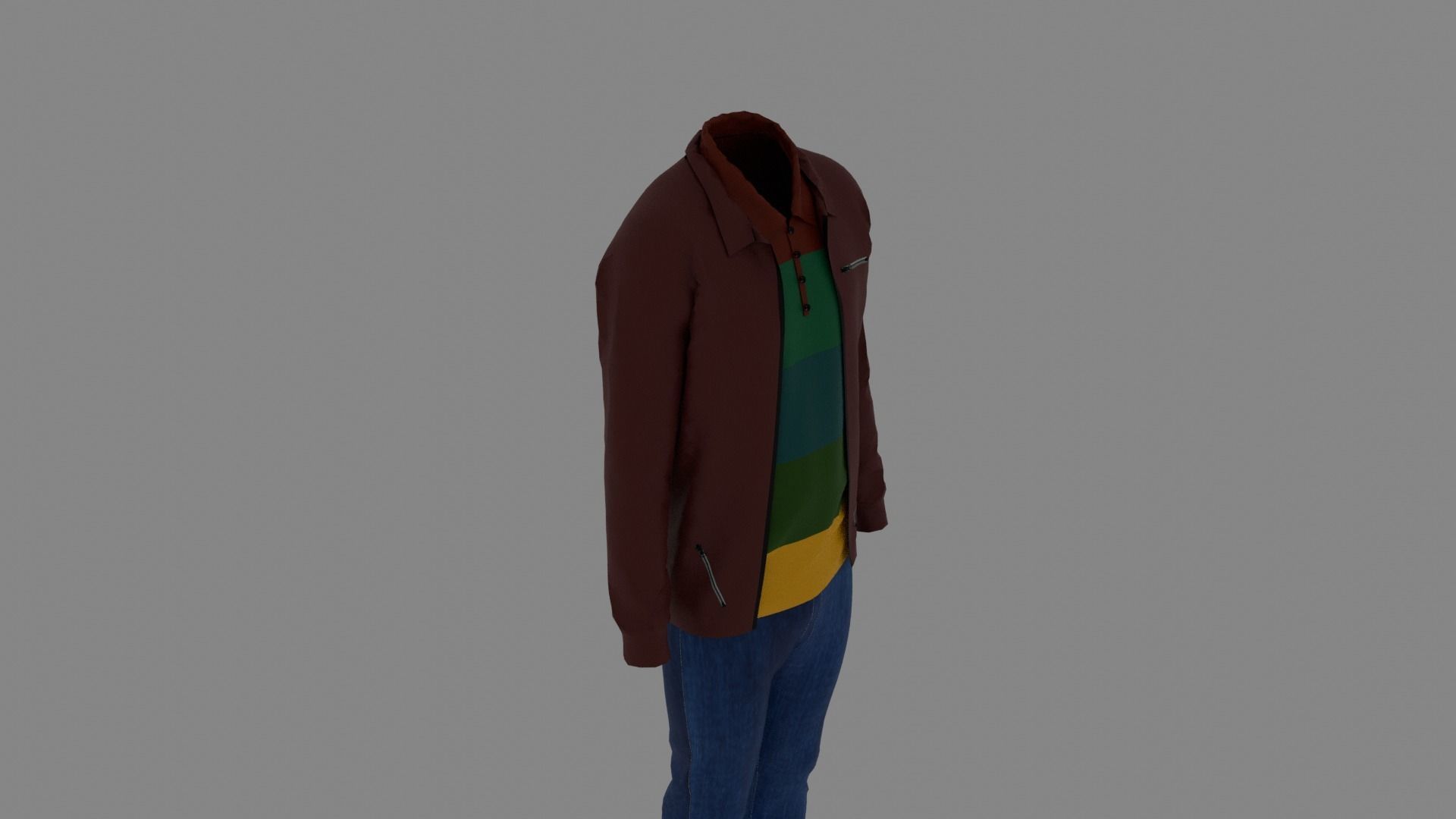 Man Clothes Low-poly 3D model_5