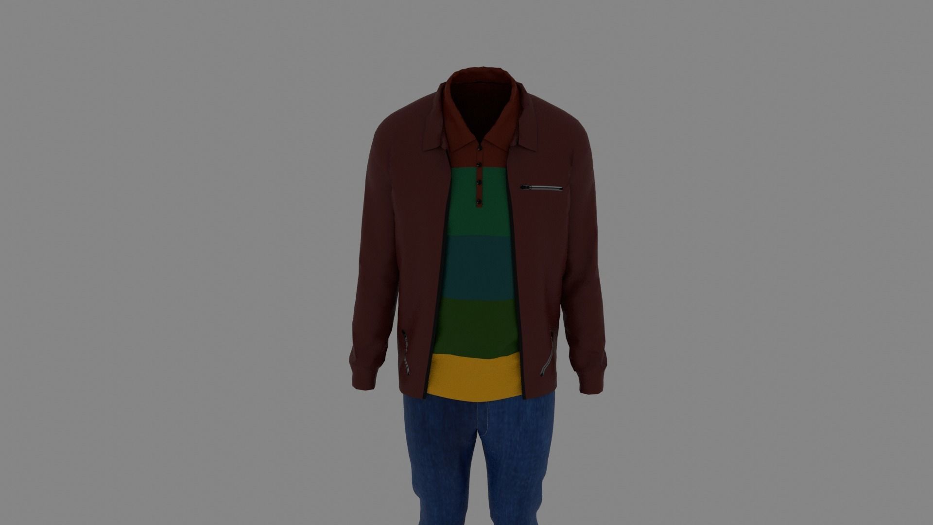 Man Clothes Low-poly 3D model_3