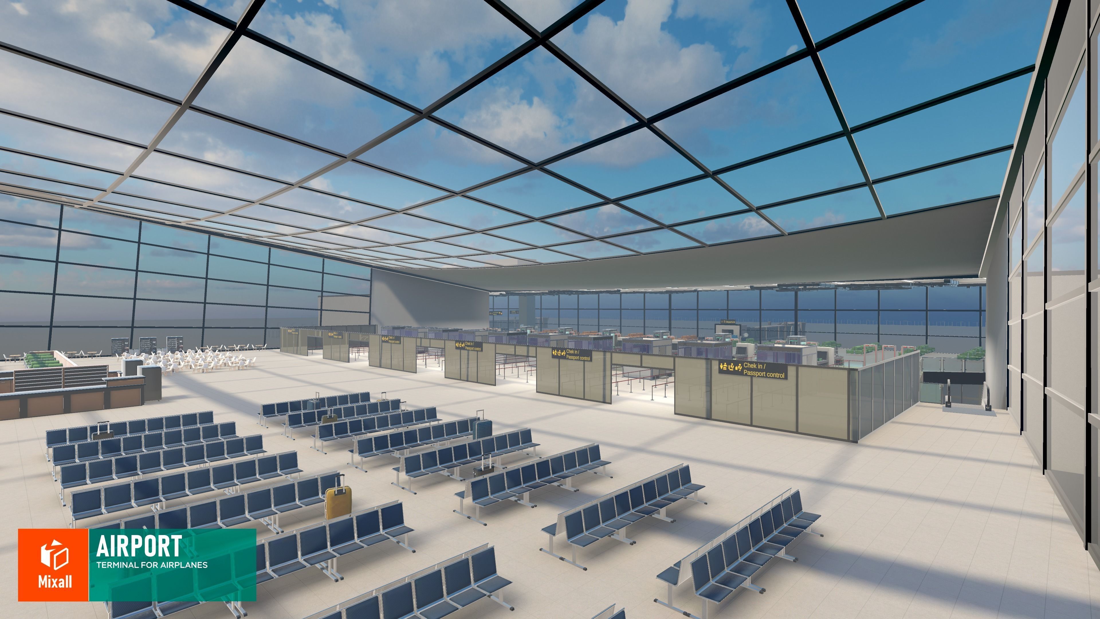Airport - terminal for airplanes 3D model_19