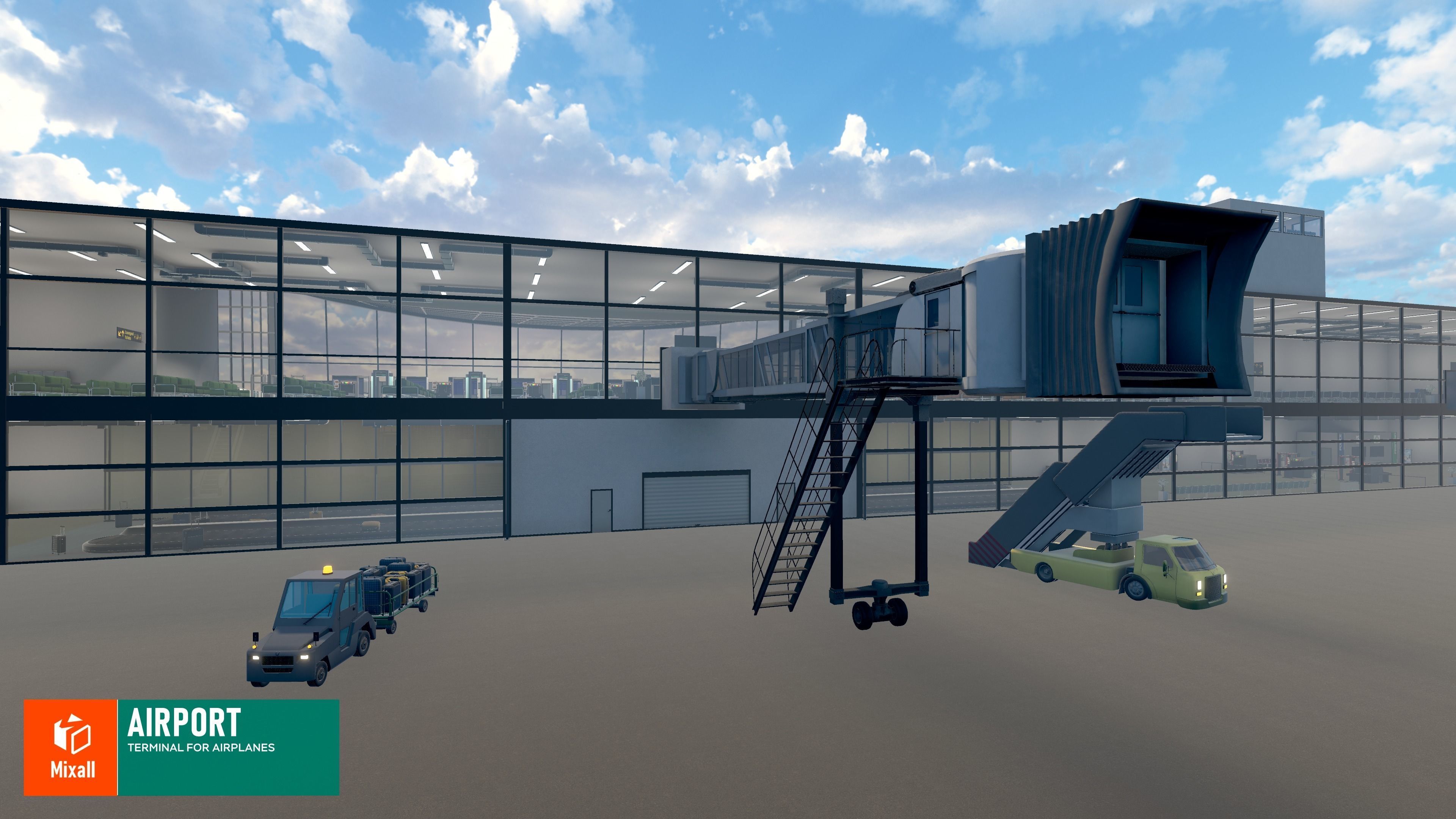 Airport - terminal for airplanes 3D model_13