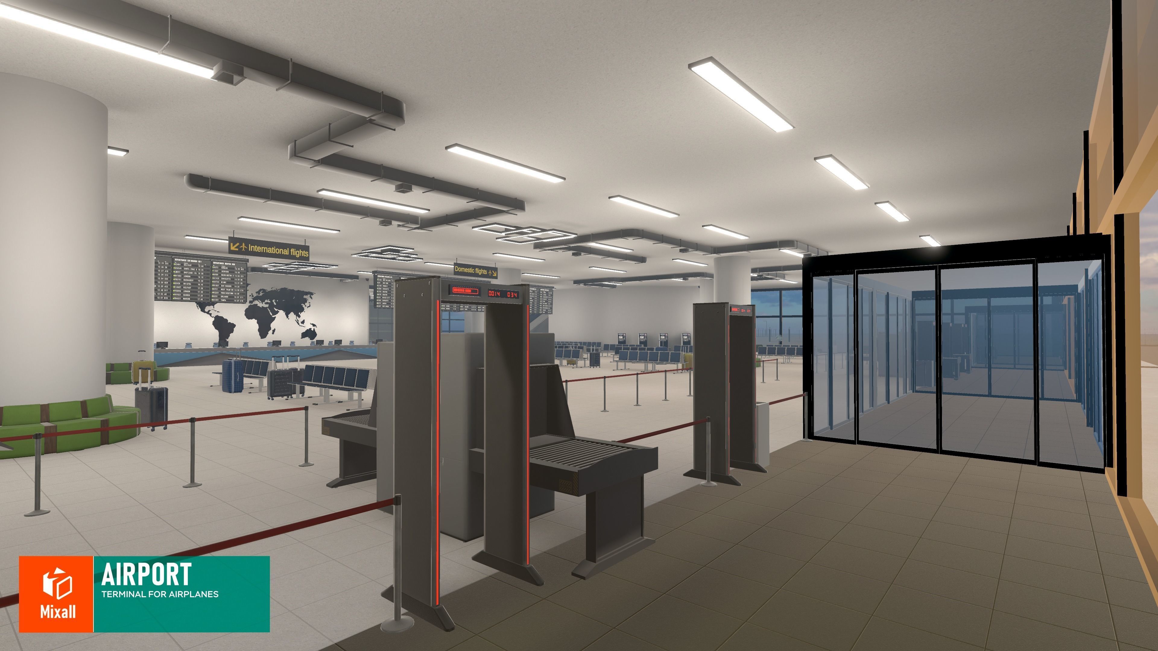 Airport - terminal for airplanes 3D model_11