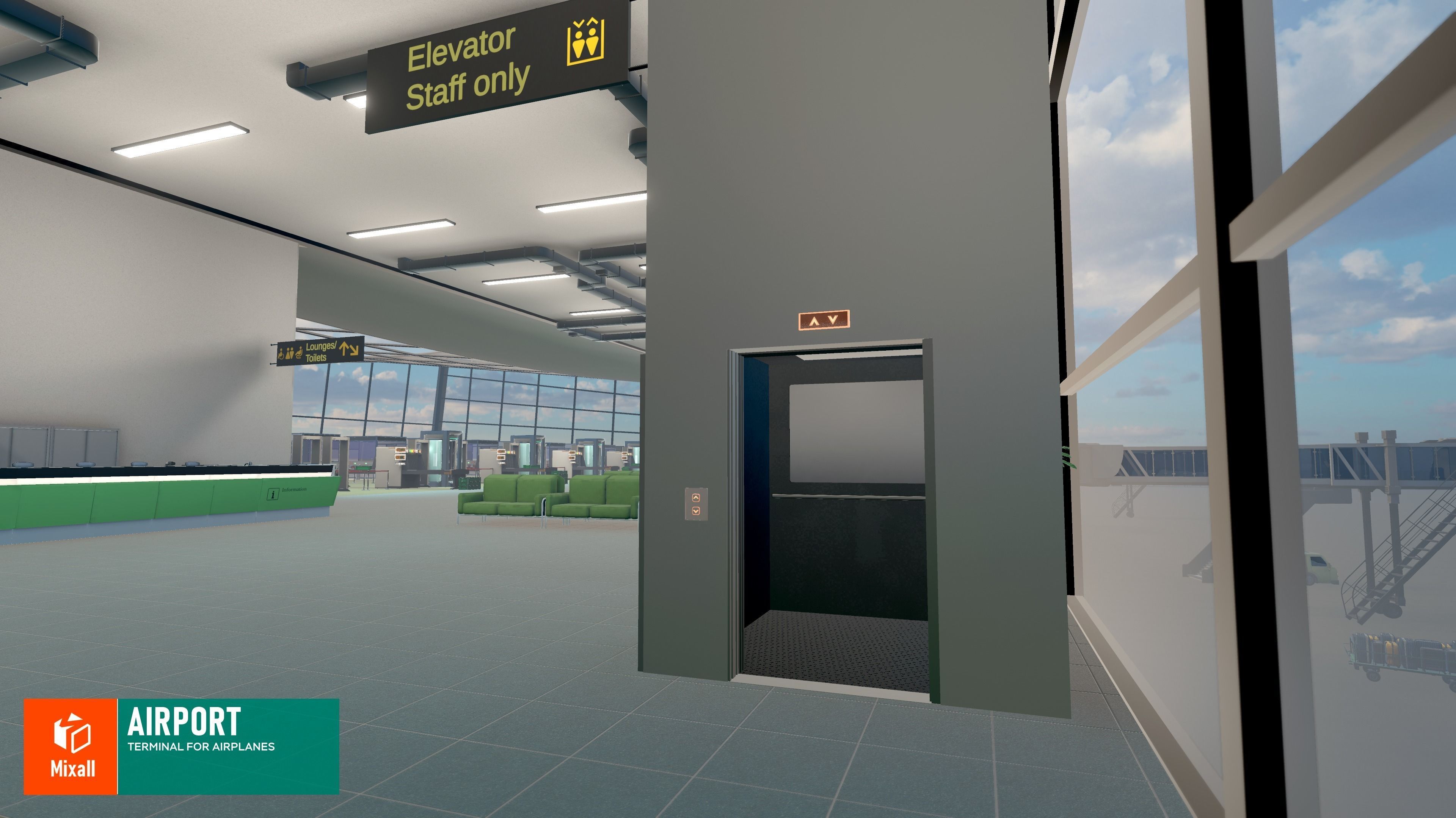 Airport - terminal for airplanes 3D model_8