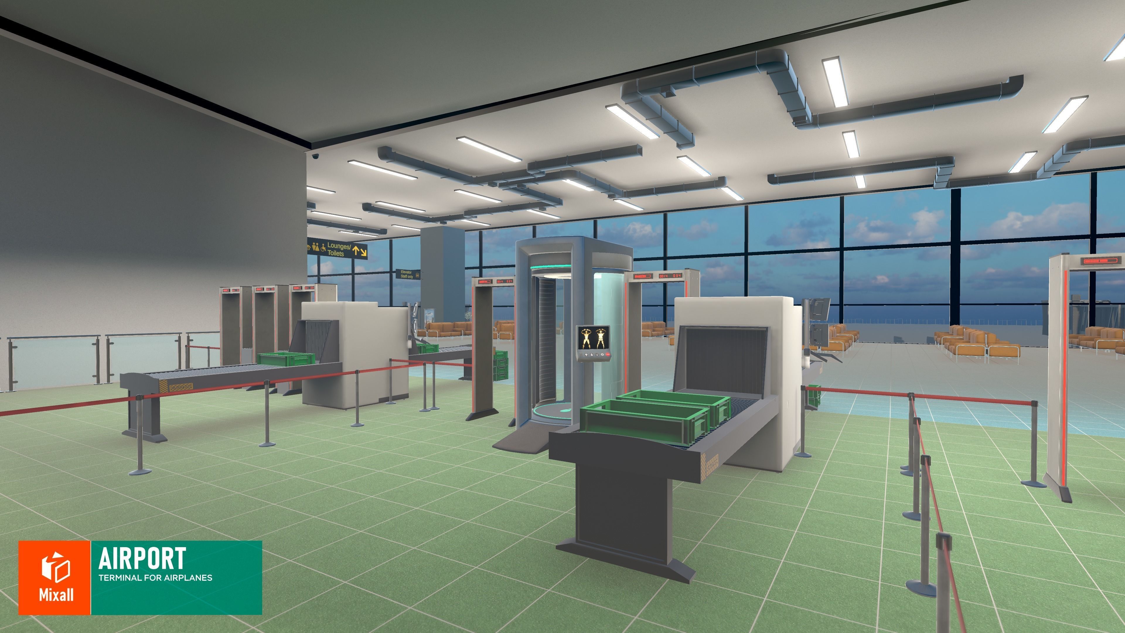 Airport - terminal for airplanes 3D model_6