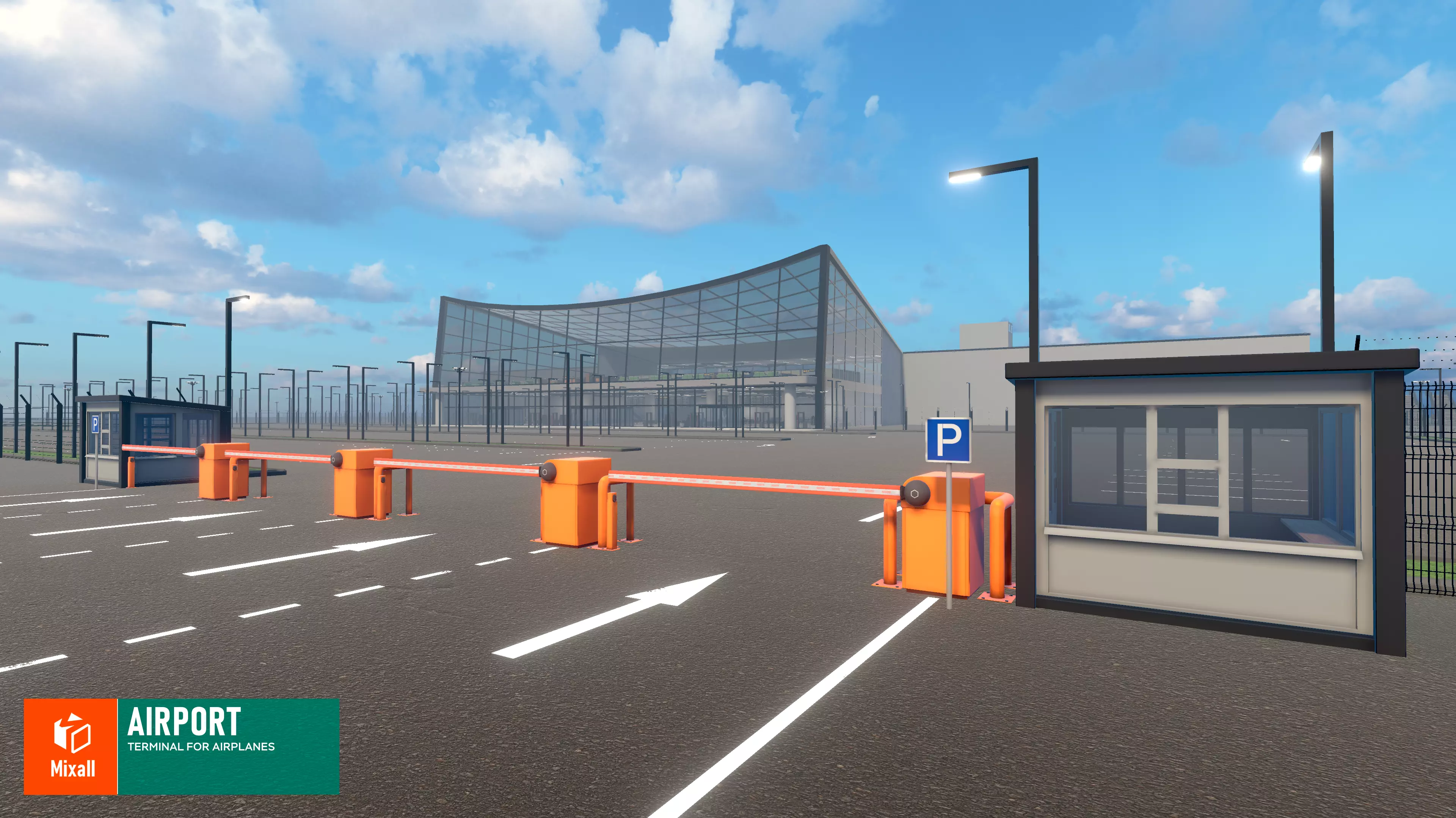 Airport - terminal for airplanes 3D model_0