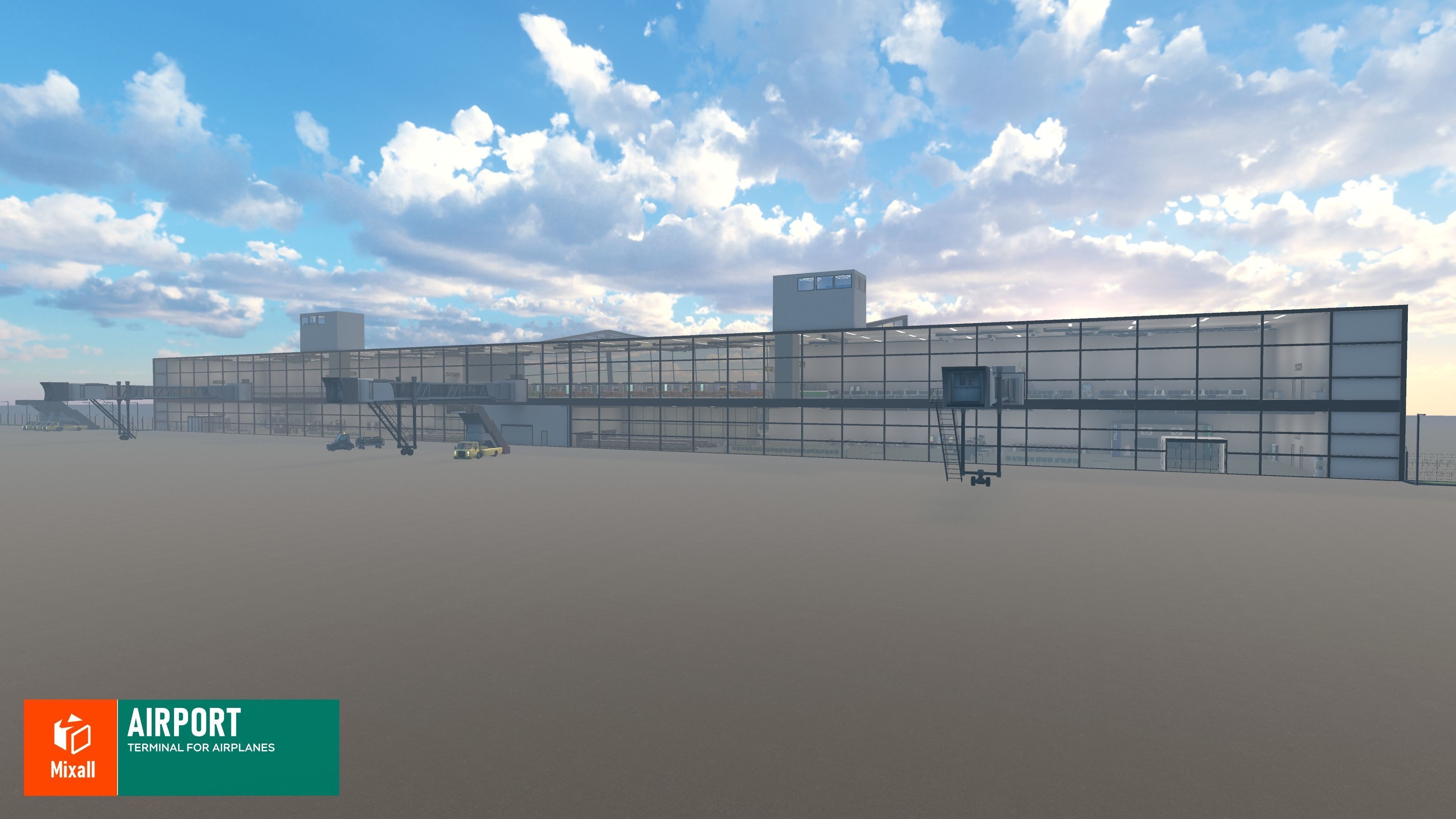 Airport - terminal for airplanes 3D model_14