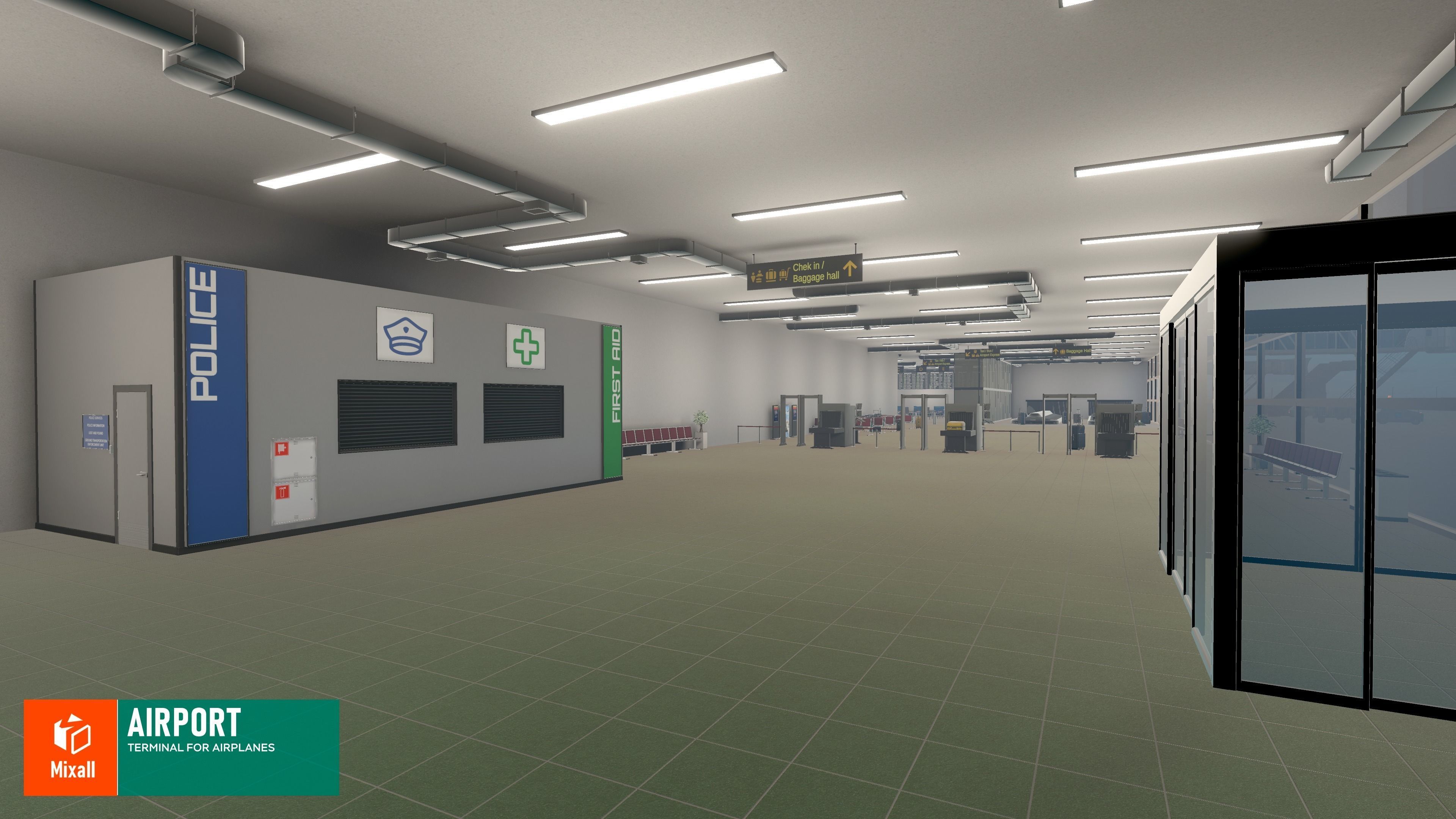 Airport - terminal for airplanes 3D model_3