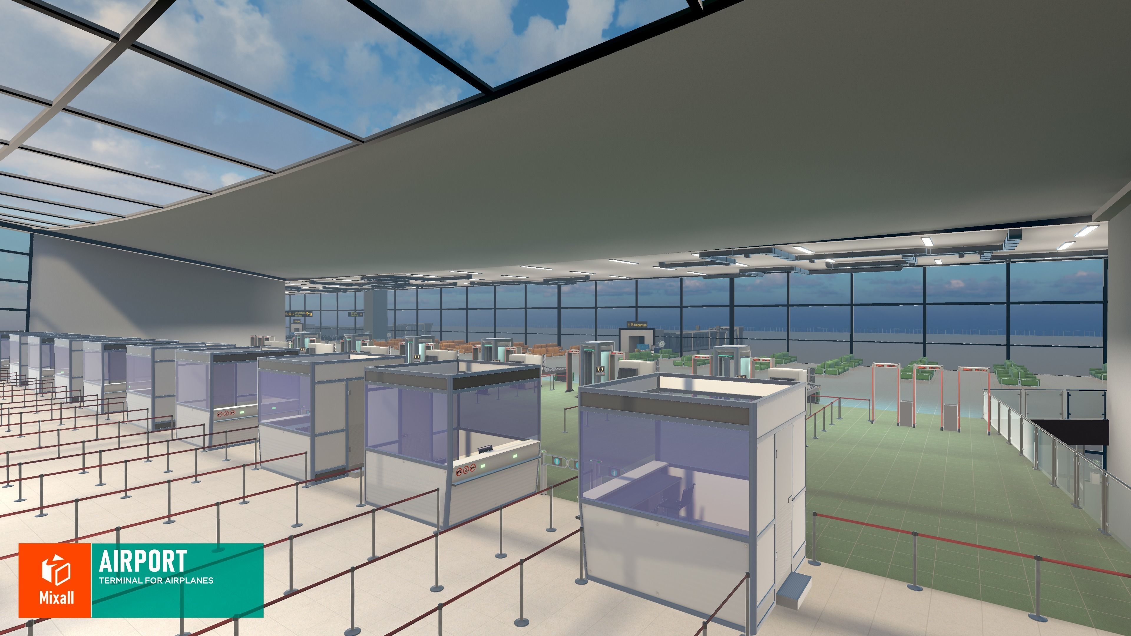 Airport - terminal for airplanes 3D model_5