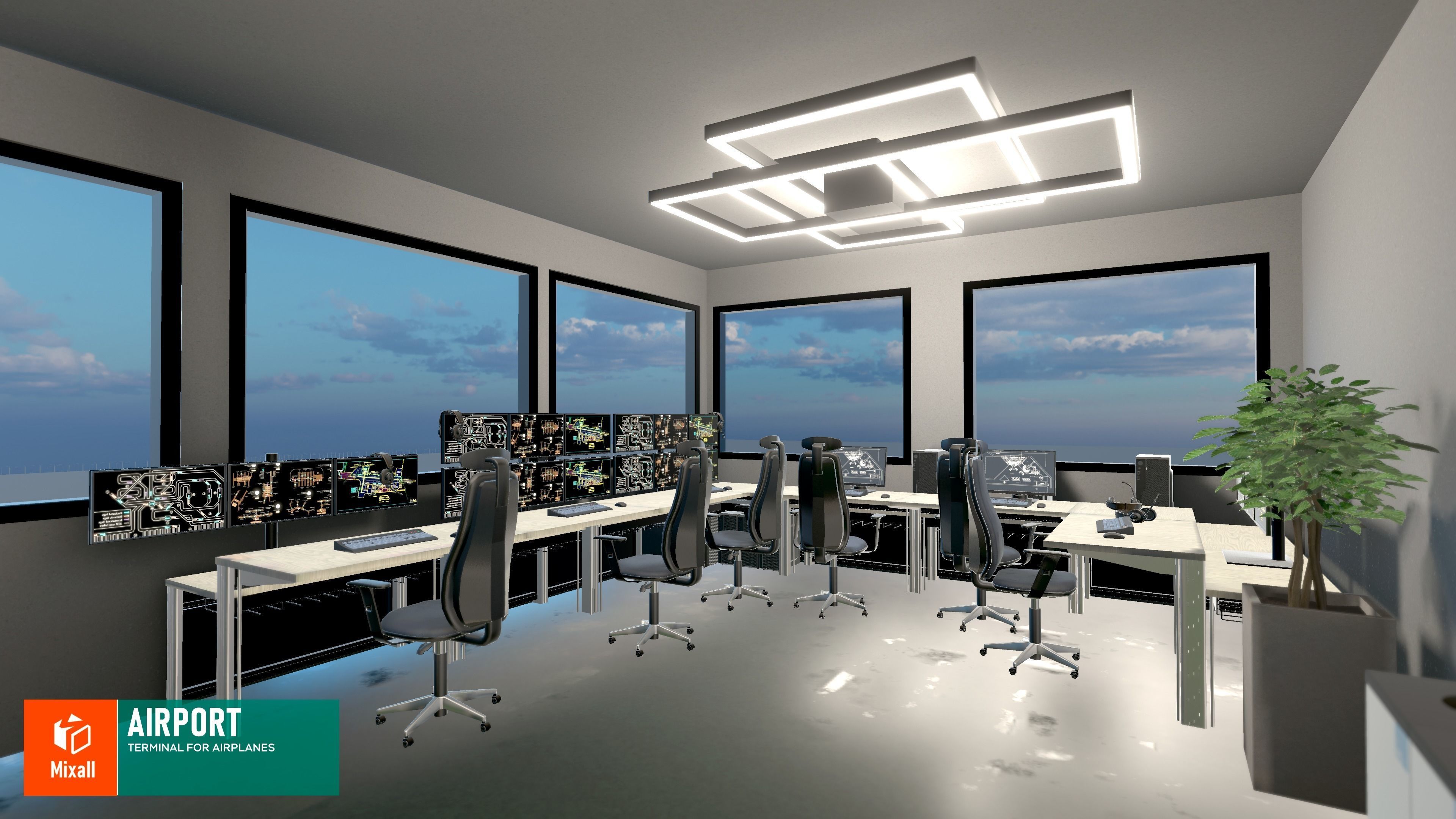 Airport - terminal for airplanes 3D model_12