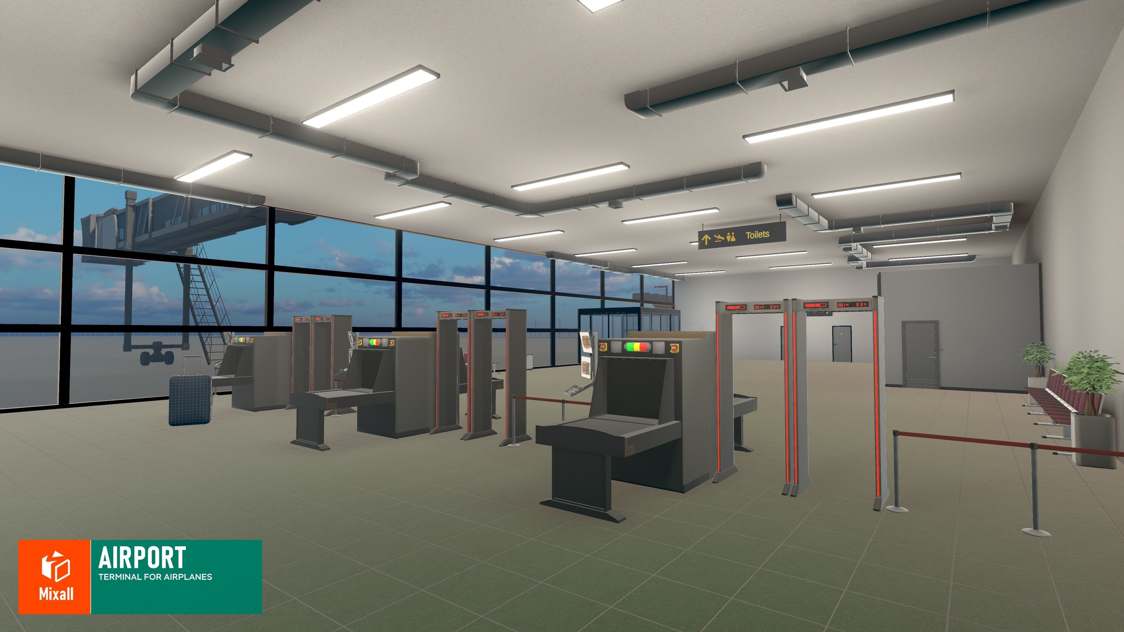 Airport - terminal for airplanes 3D model_2