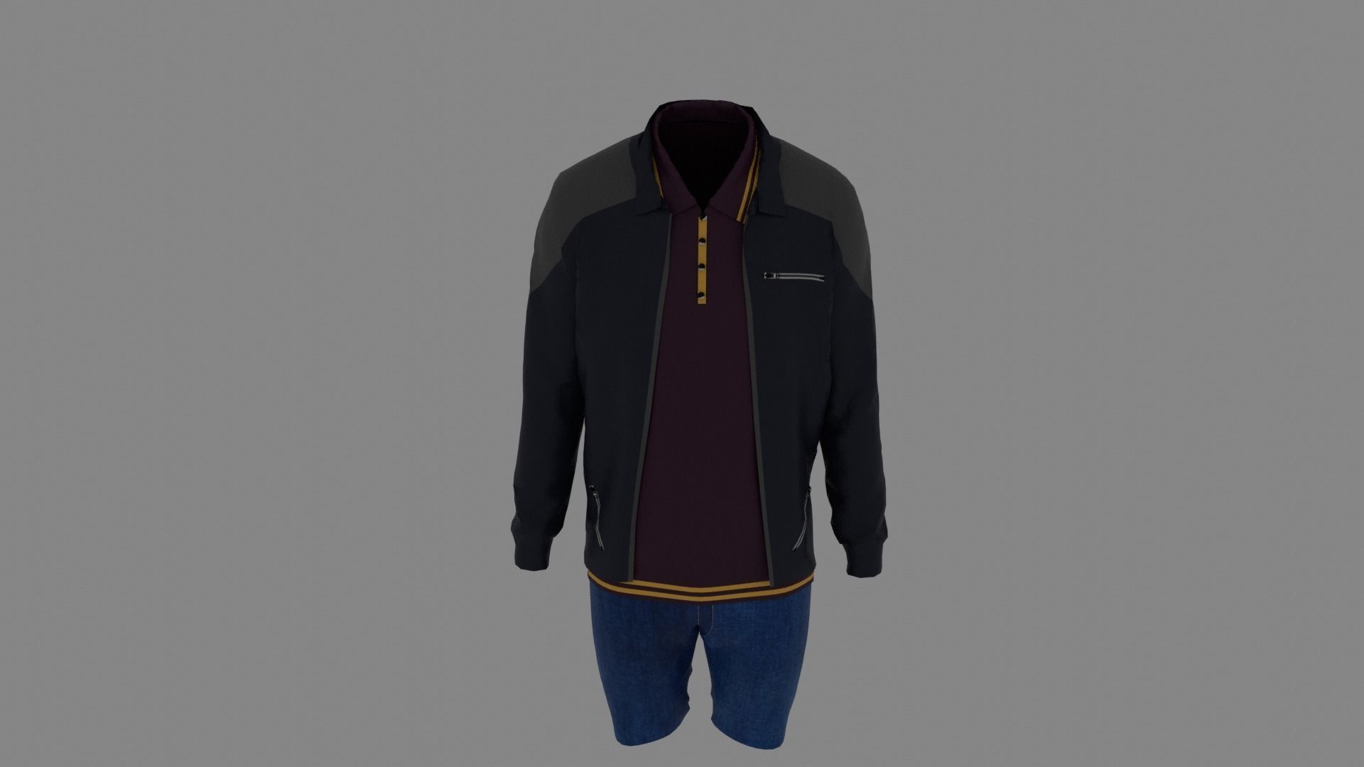 Man Clothes Low-poly 3D model_3