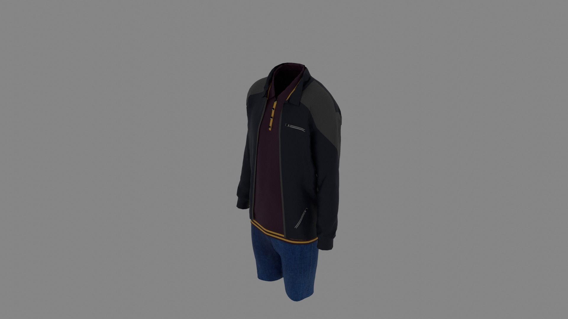Man Clothes Low-poly 3D model_4