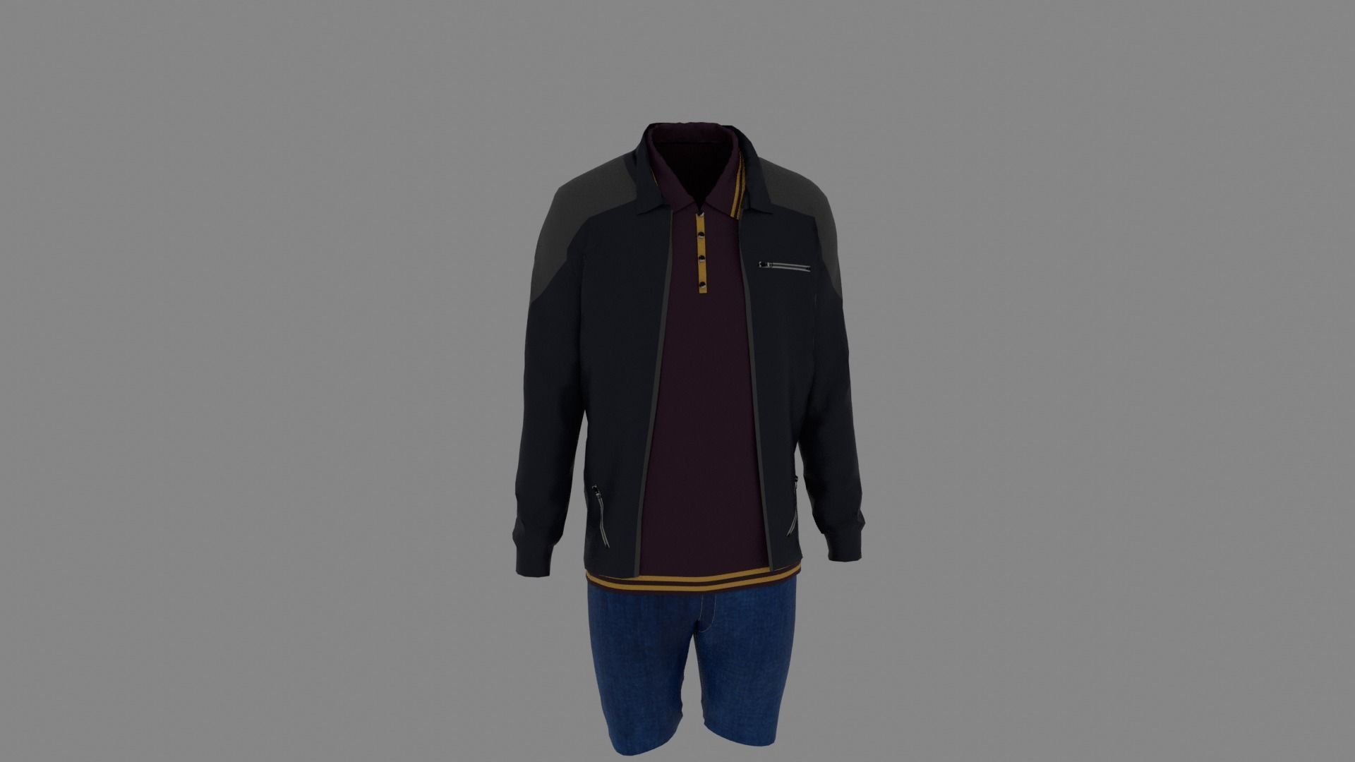 Man Clothes Low-poly 3D model_6