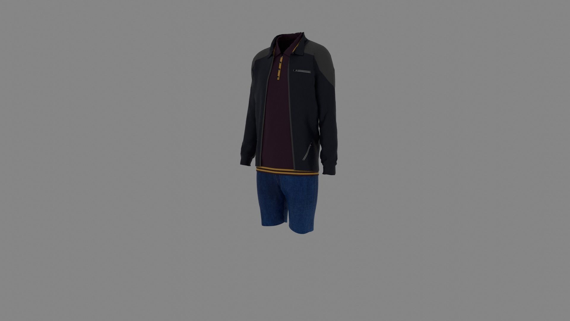 Man Clothes Low-poly 3D model_1