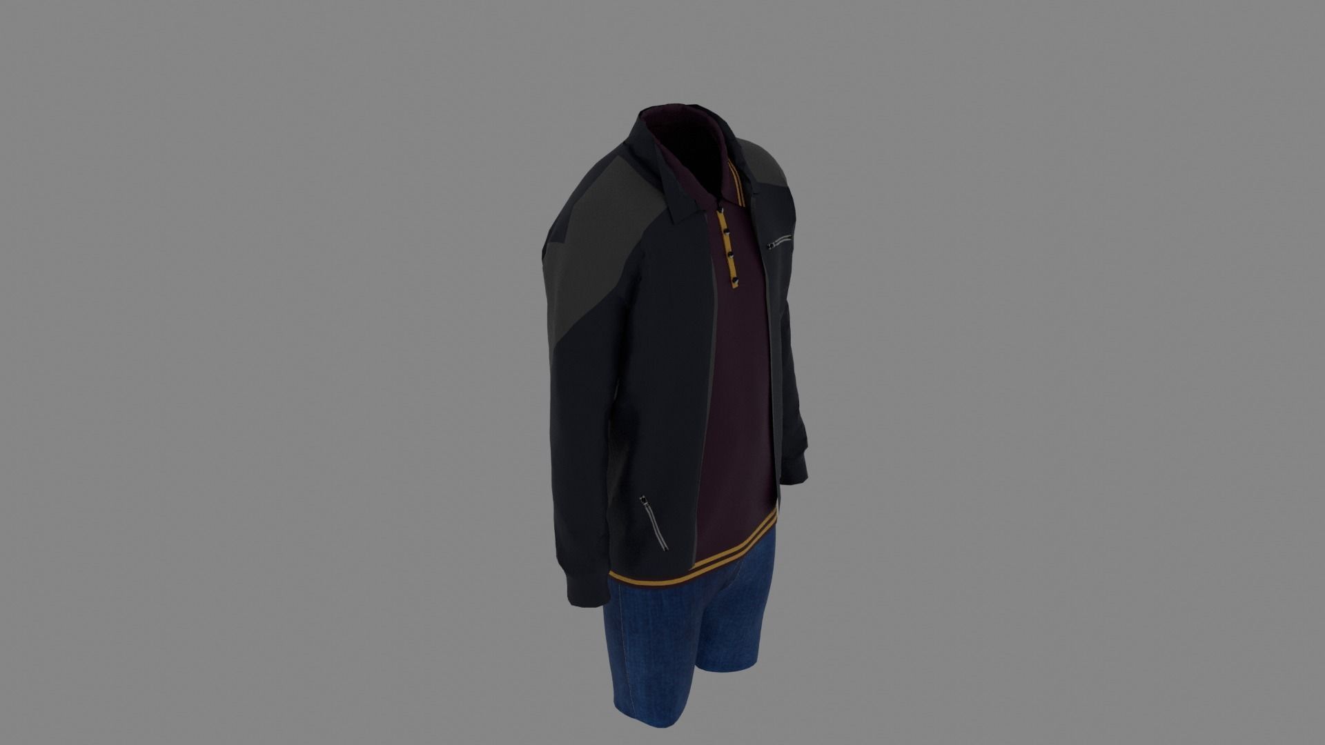 Man Clothes Low-poly 3D model_5