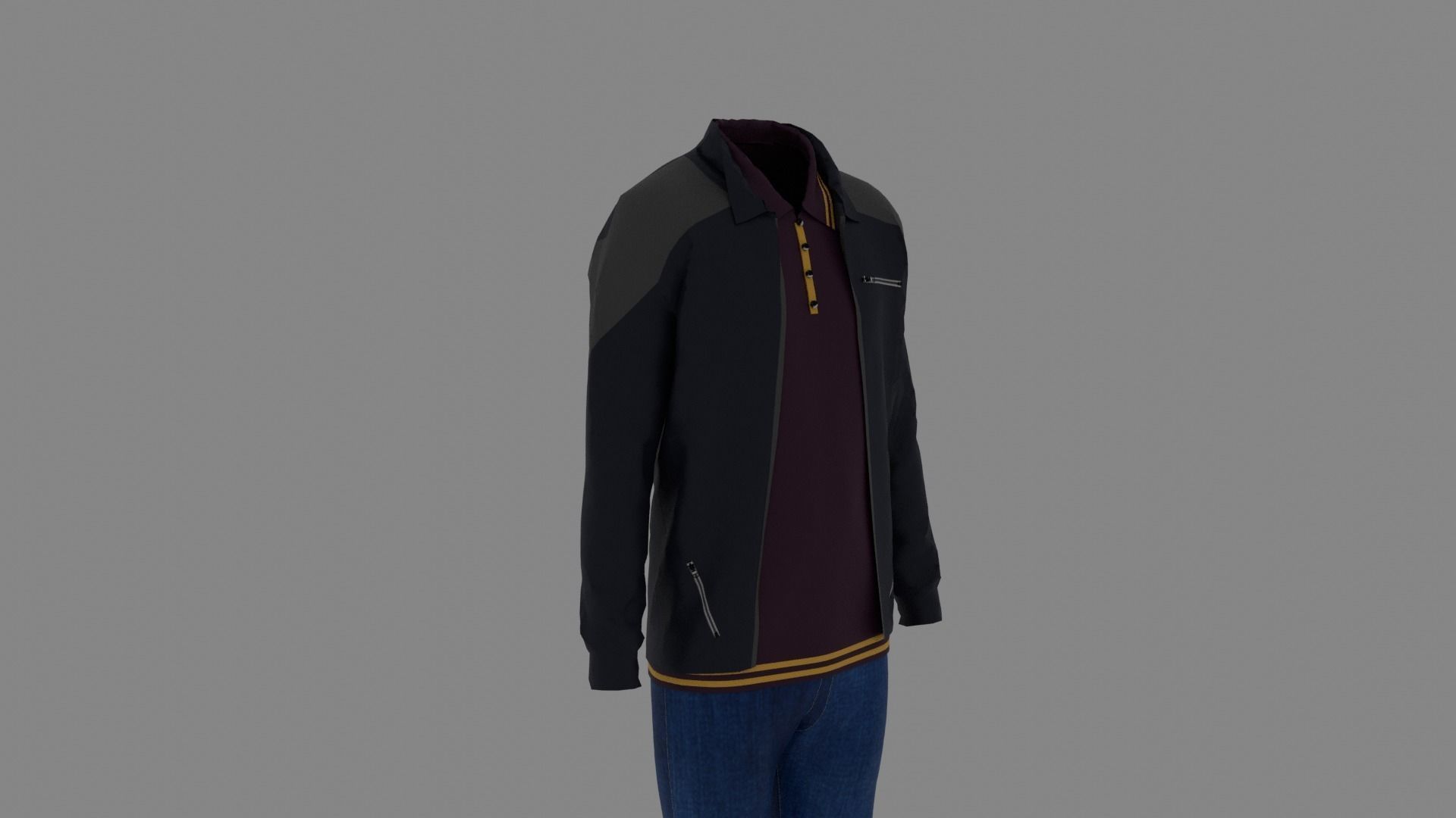 Man Clothes Low-poly 3D model_2
