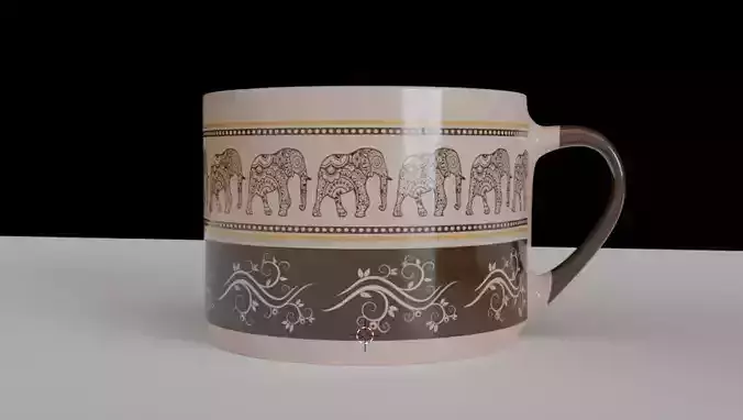 Designed Tea Cup 3D Model Subdivision Ready