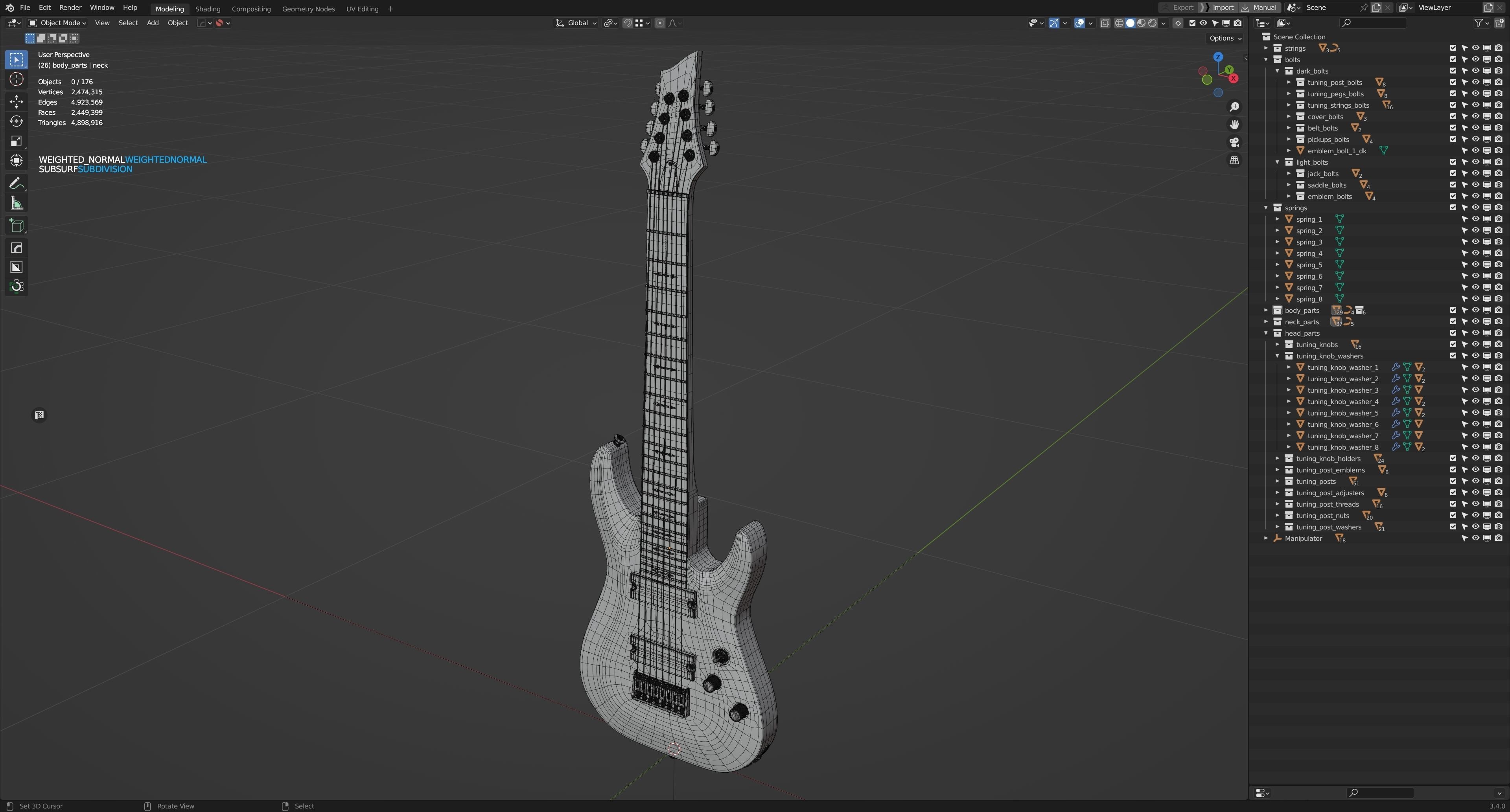 Schecter OMEN-8 Electric Guitar 3D model_12