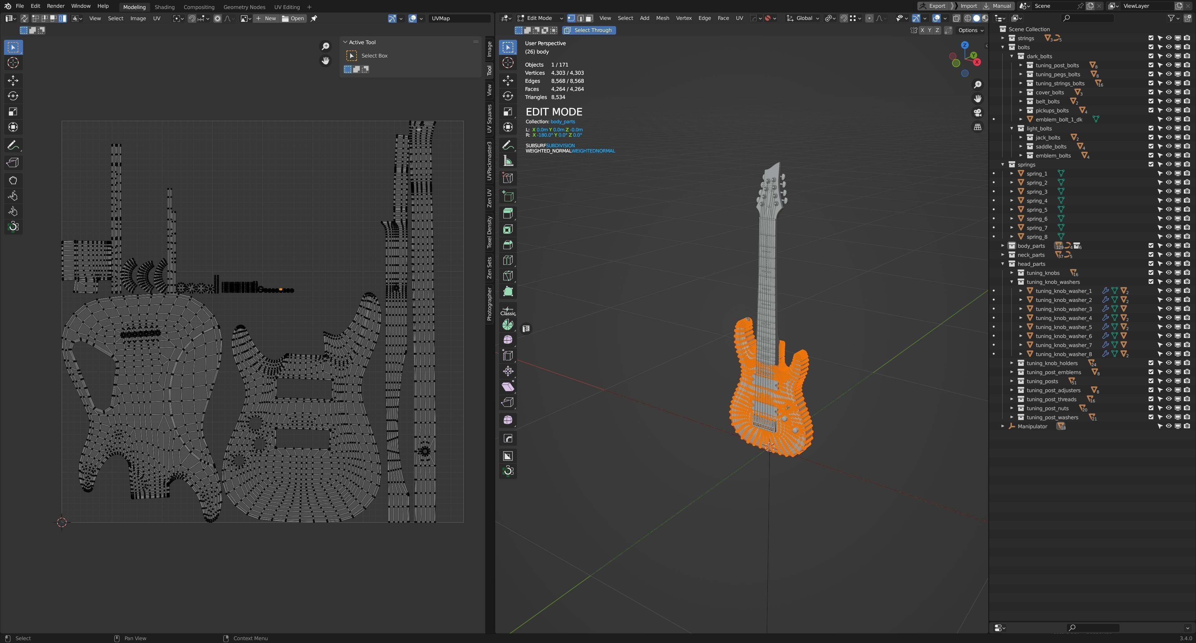 Schecter OMEN-8 Electric Guitar 3D model_18