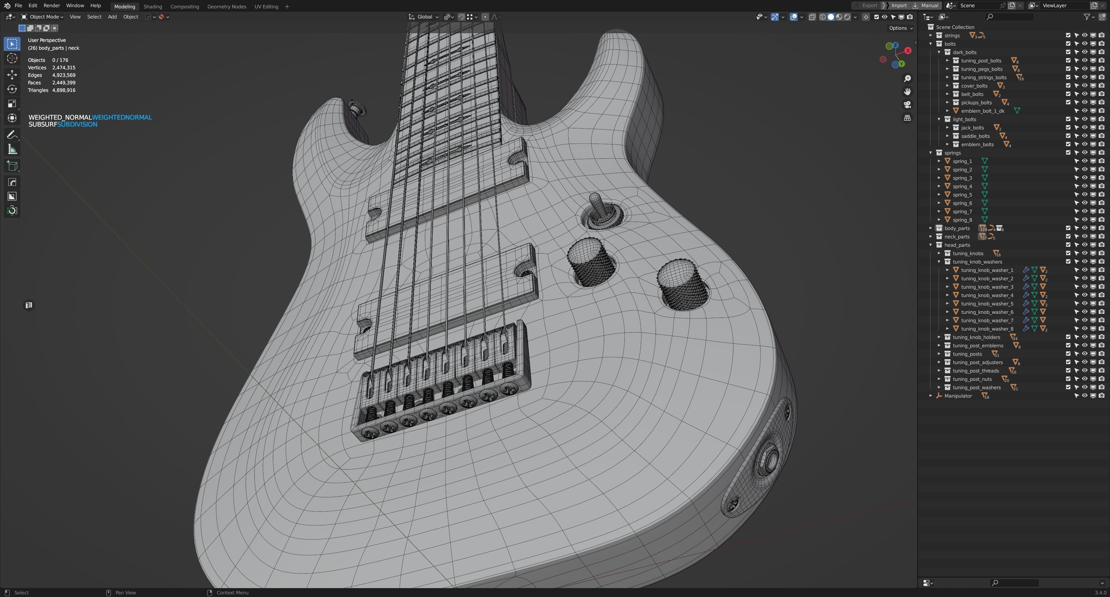 Schecter OMEN-8 Electric Guitar 3D model_14