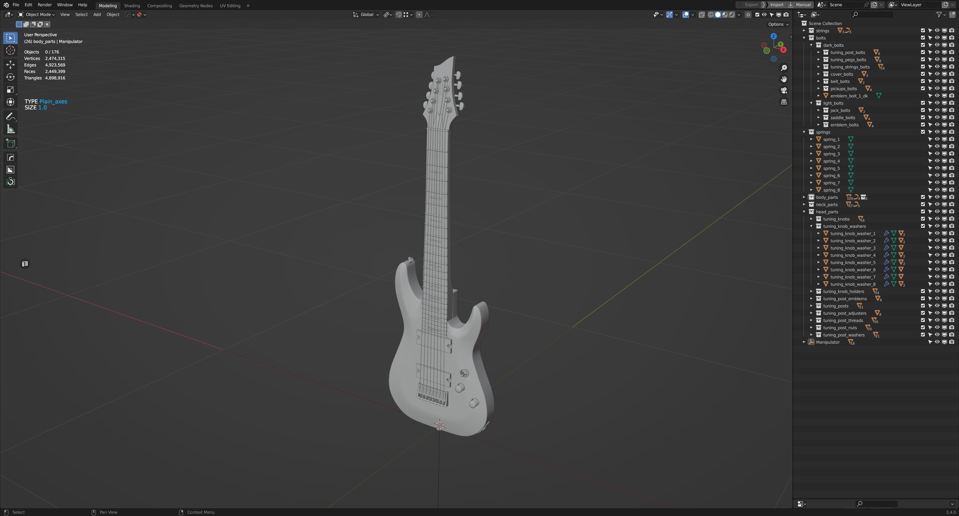 Schecter OMEN-8 Electric Guitar 3D model_11