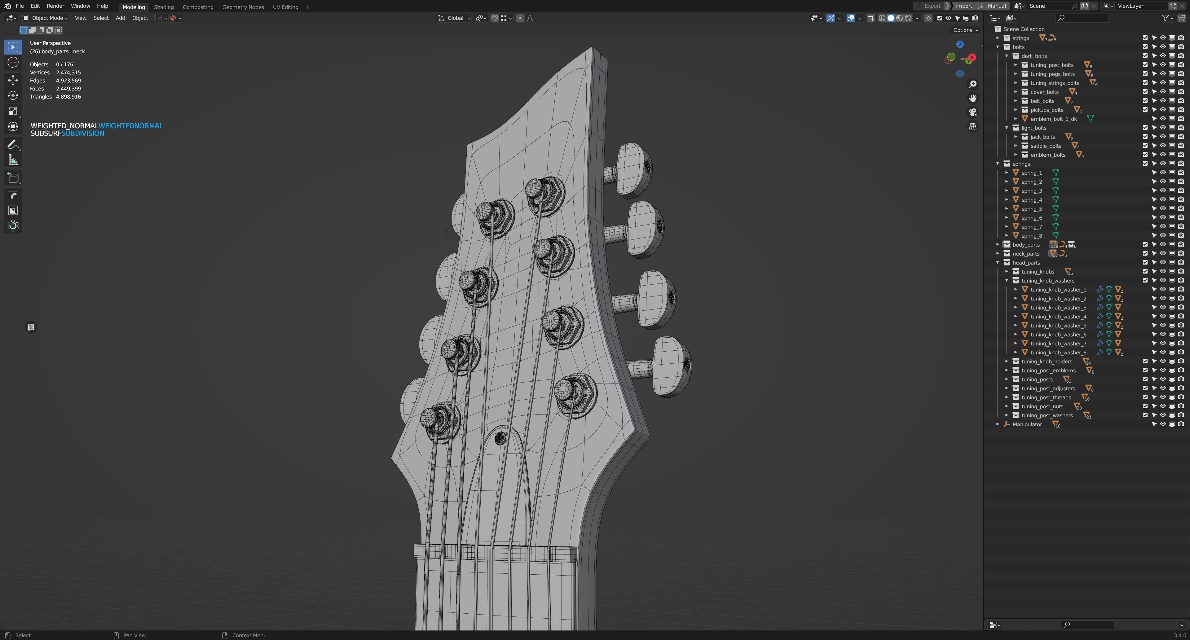 Schecter OMEN-8 Electric Guitar 3D model_16