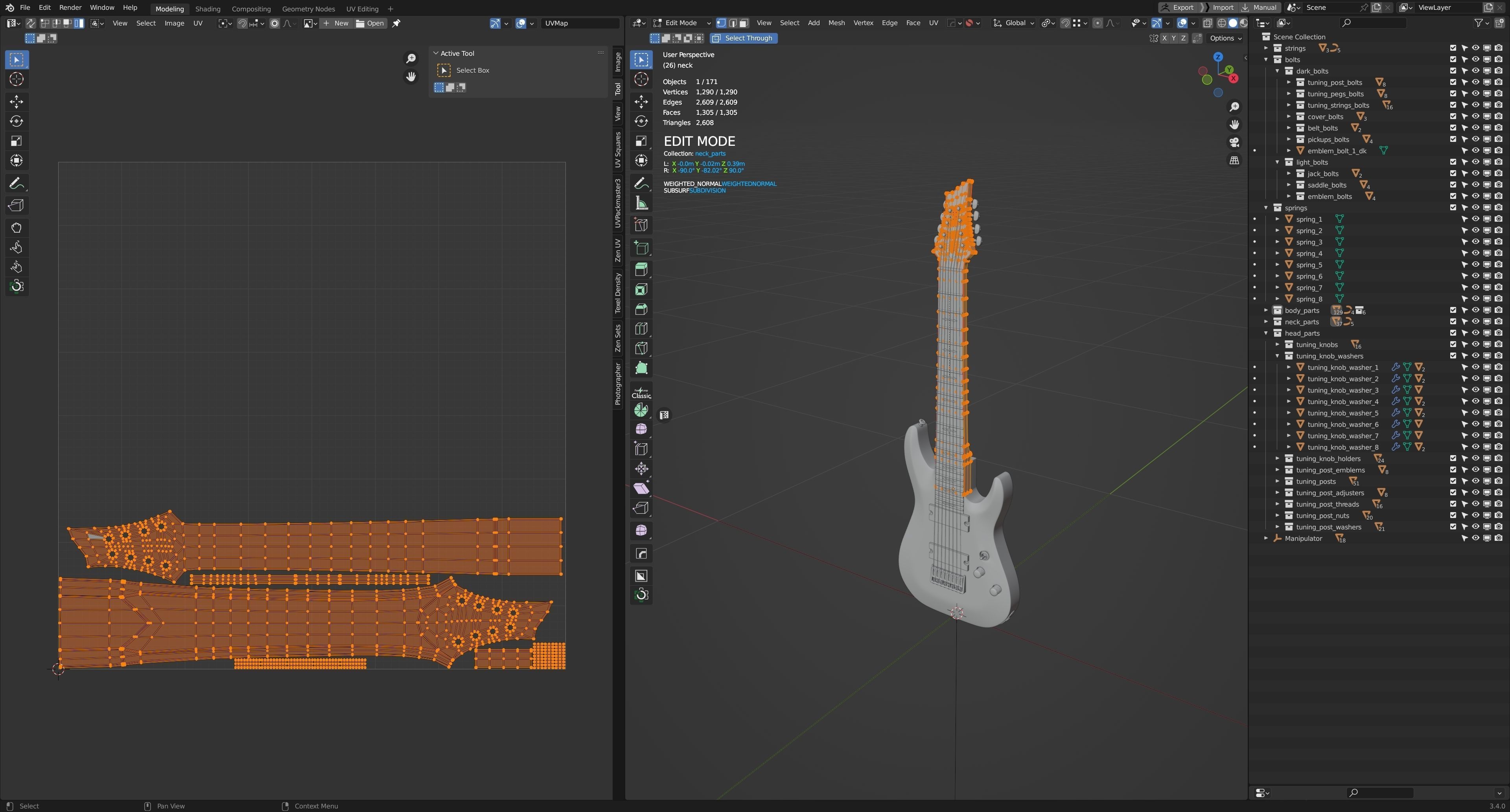 Schecter OMEN-8 Electric Guitar 3D model_19