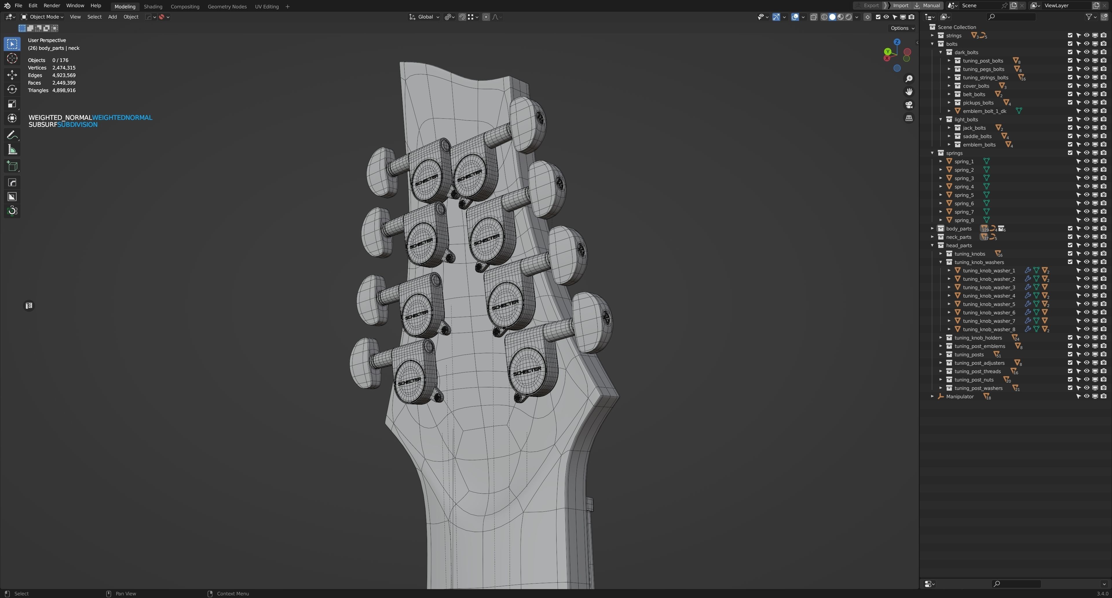 Schecter OMEN-8 Electric Guitar 3D model_17